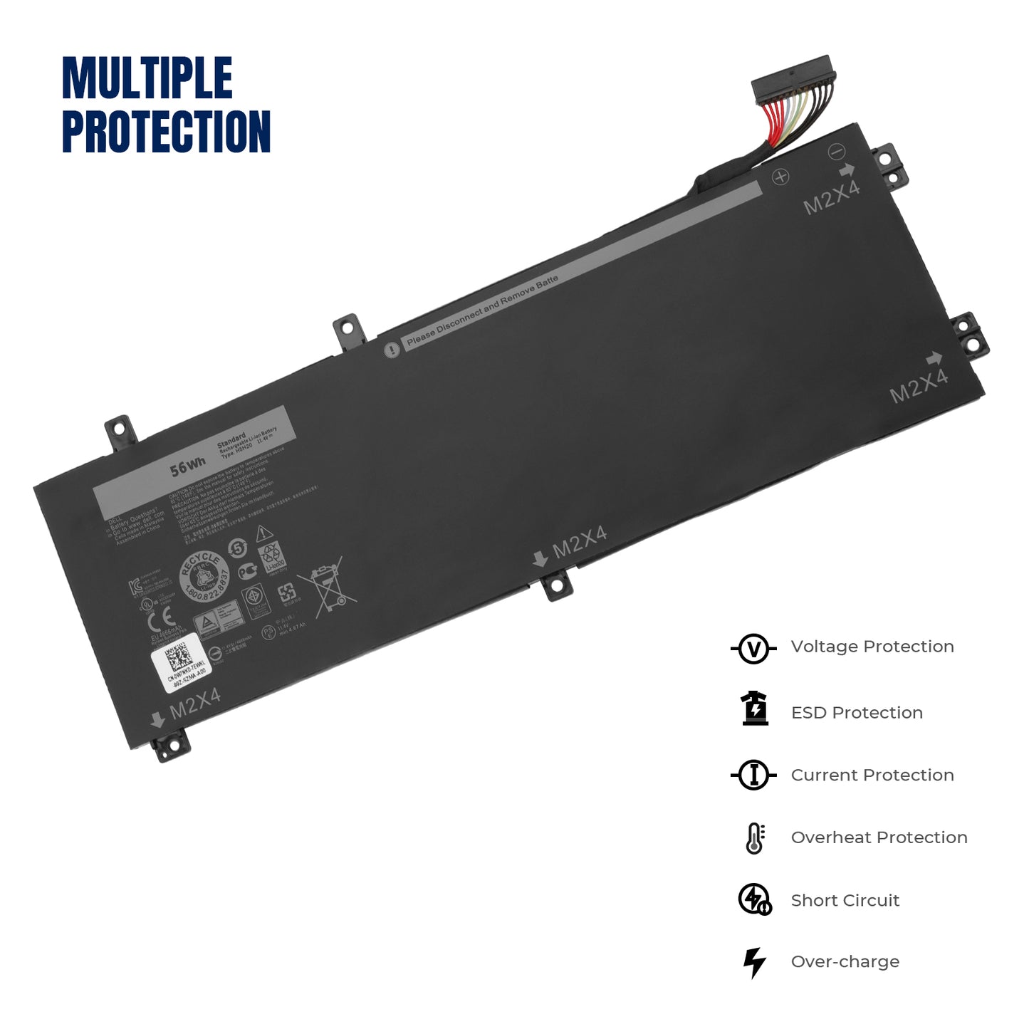 Аккумулятор KELESY H5H20 для ноутбука Dell XPS 15 9550 9560 9570 9590 Precision 5510 5520 5530 5540 Inspiron 7501 7590 7591 Series