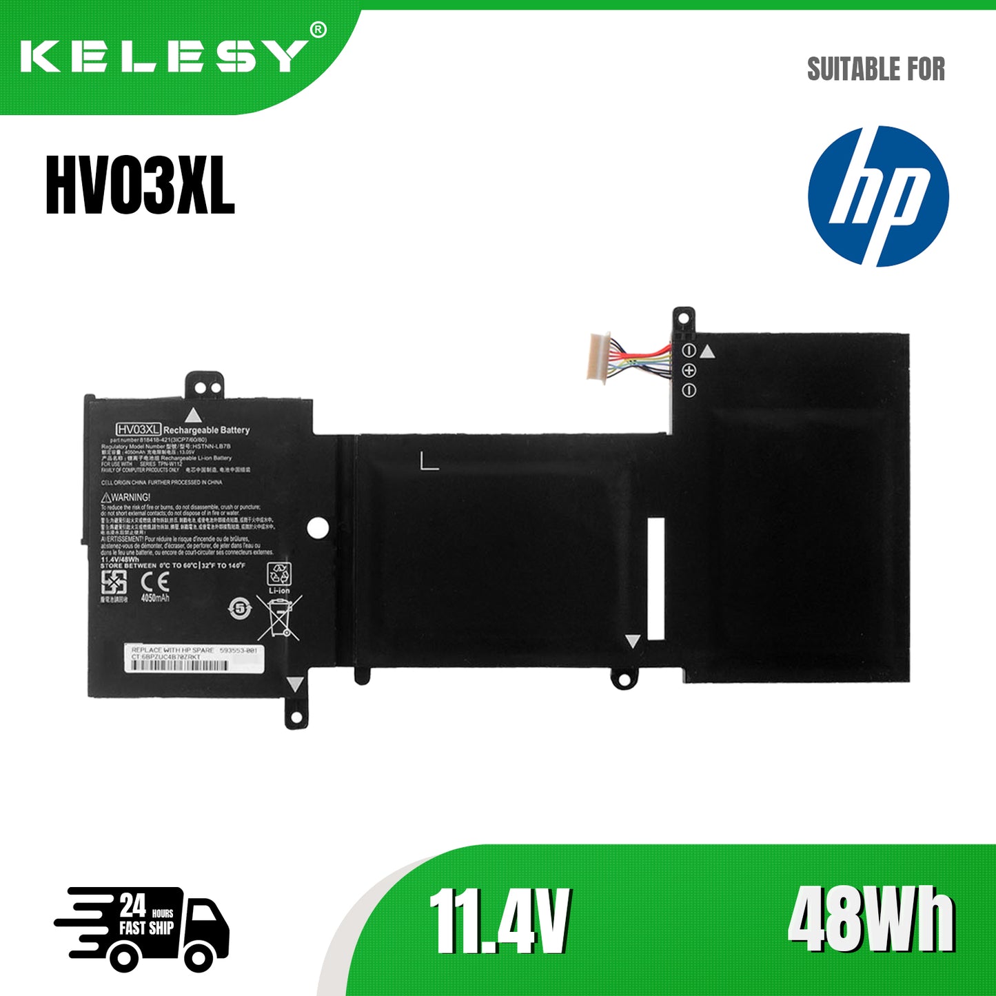 KELESY HV03XL 11.4V 48WH Laptop Battery For HP X360 310 G2 HSTNN-LB7B TPN-W112 818418-421 817184-005