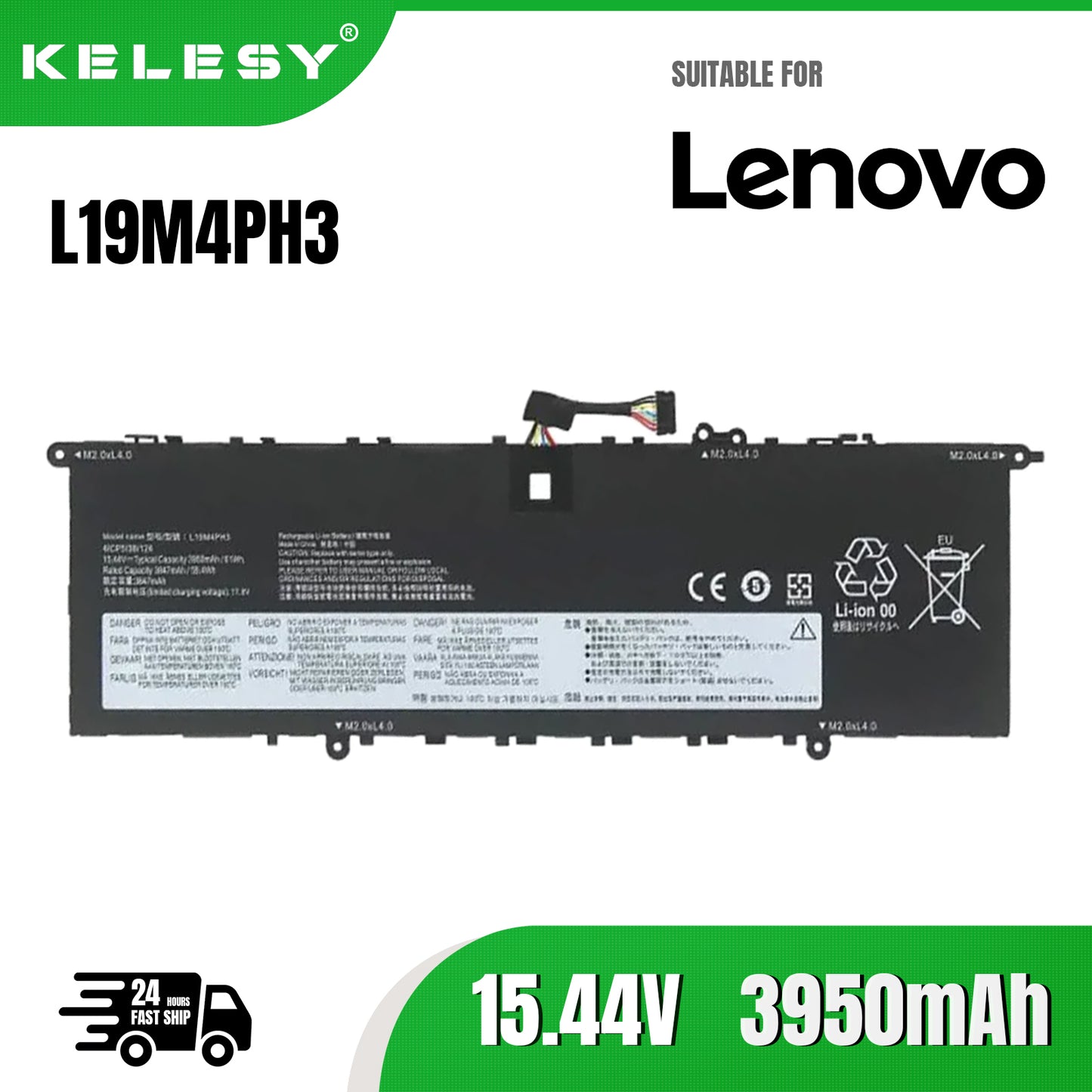 KELESY L19M4PH3 Laptop Battery For Lenovo Ideapad Yoga Slim 7 Pro-14ARH5 Pro-14ITL5 Series L19D4PH3 L19C4PH3 SB10Z49515 61WH