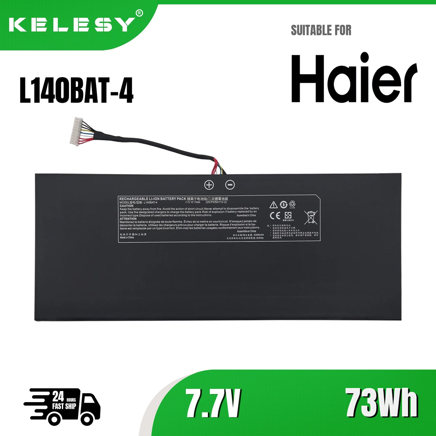 KELESY L140BAT-4 para ordenador portátil, pila de 7,7 V, 73WH para CLEVO zhenker VIA 14 Wooking Jiasha ST Pro L140CU L141CU