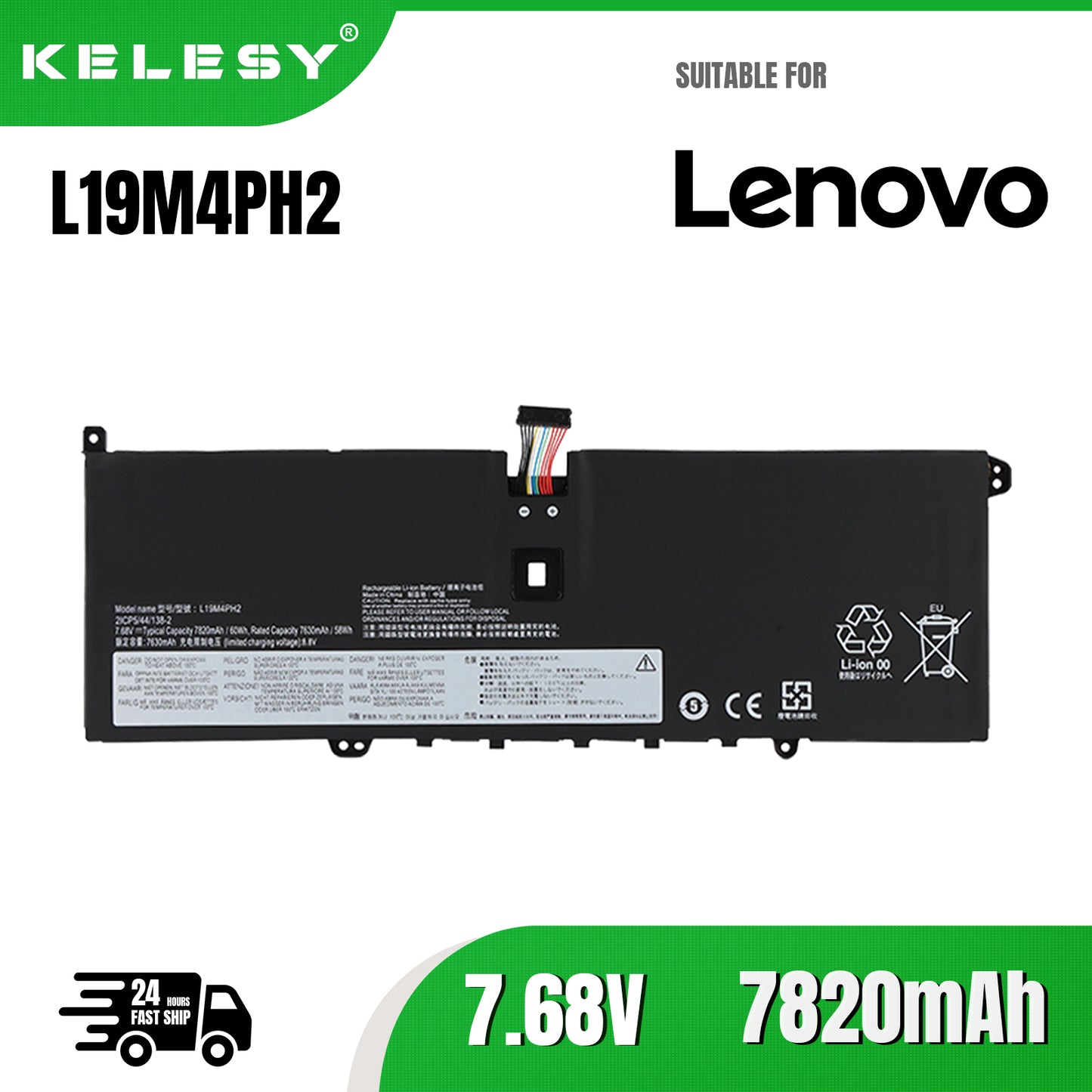 KELESY новый аккумулятор для ноутбука L19M4PH2 7.68V/60Wh/7820mAh L19C4PH2 для Yoga 9i 14, 9-14ITL5 82BG C950 серии