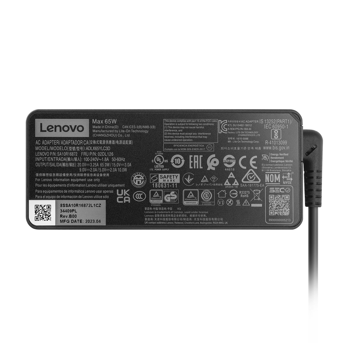 Lenovo Laptop AC Adapter for Lenovo 65W USB Type-C, ADLX65YLC3D