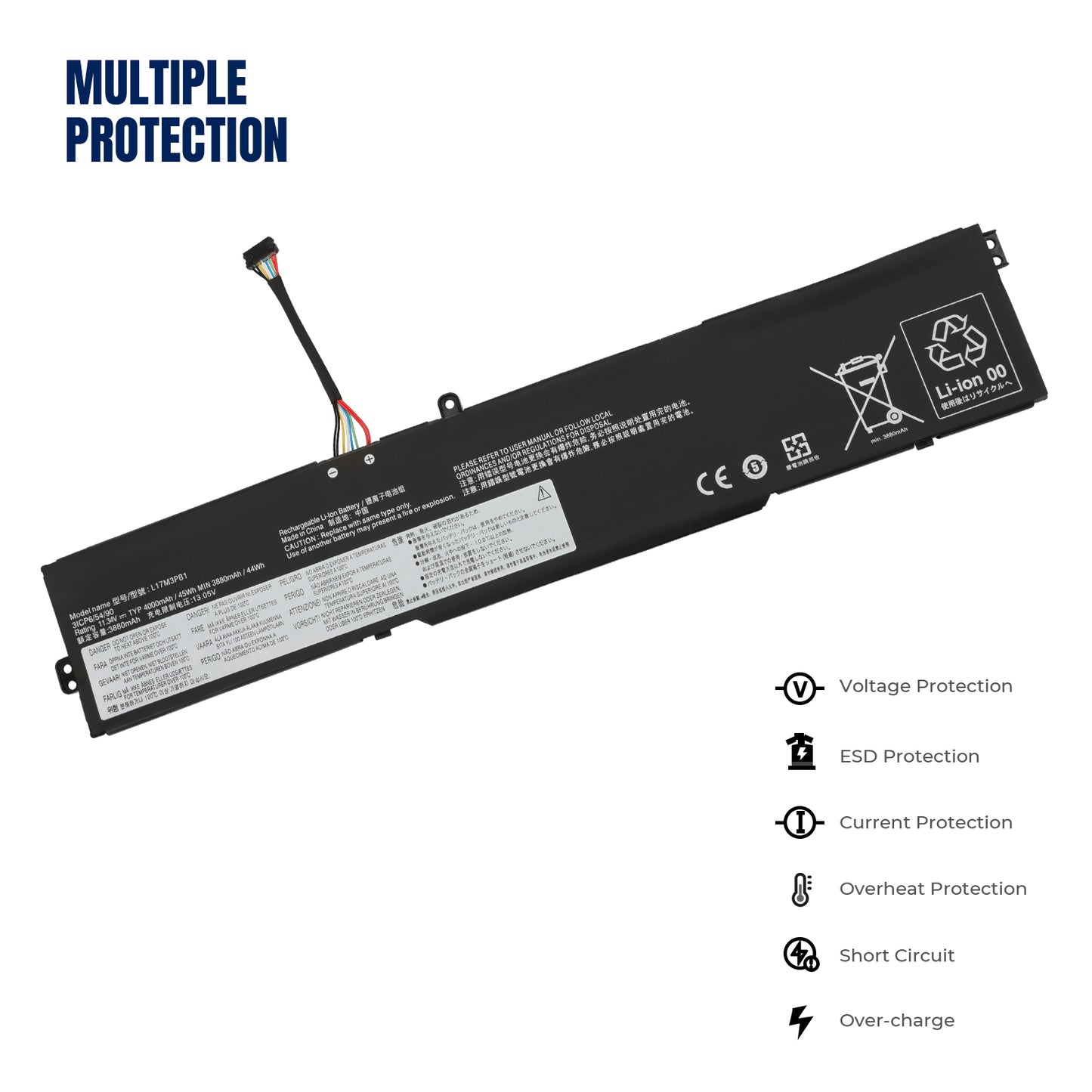 KELESY New L17M3PB1 Laptop Battery For Lenovo IdeaPad 330G 330-15ICH 330-17ICH Series 11.34V 45Wh 4000mAh 5B10Q71251 L17C3PB0