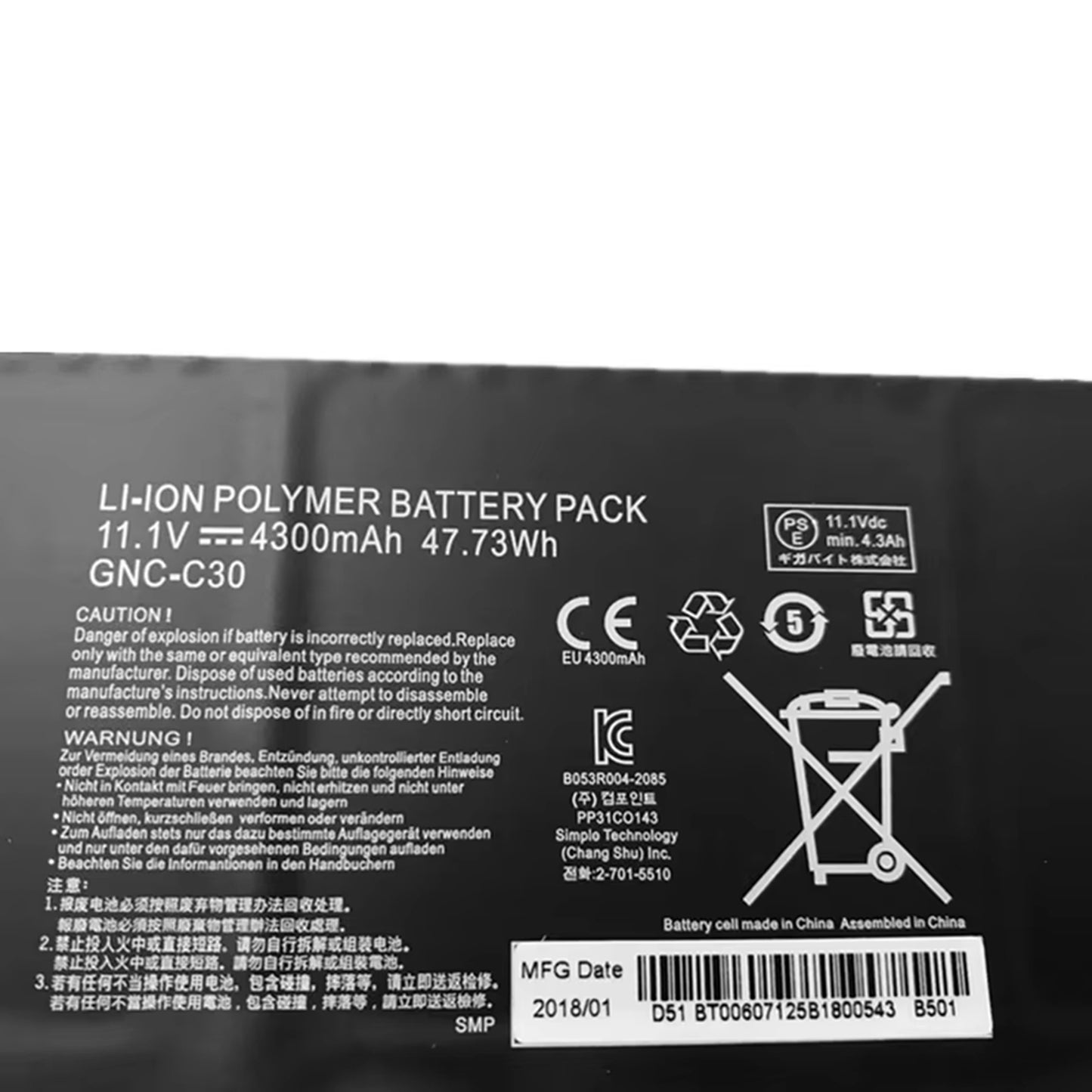 KELESY GNC-C30 Battery For Gigabyte 14" P34G V1 V2 U2442 U2442N U2442S U2442V U24 U24F U24T U2442T U2442D U2442F Series