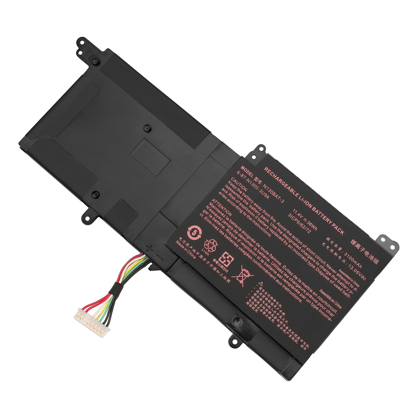 KELESY 11.4V 36WH N130BAT-3 Battery for CLEVO N130BAT-3 6-87-N130S-3U9A N130BU 130WU N131BU N131WU NP3130 Pro 13 14 N130BU