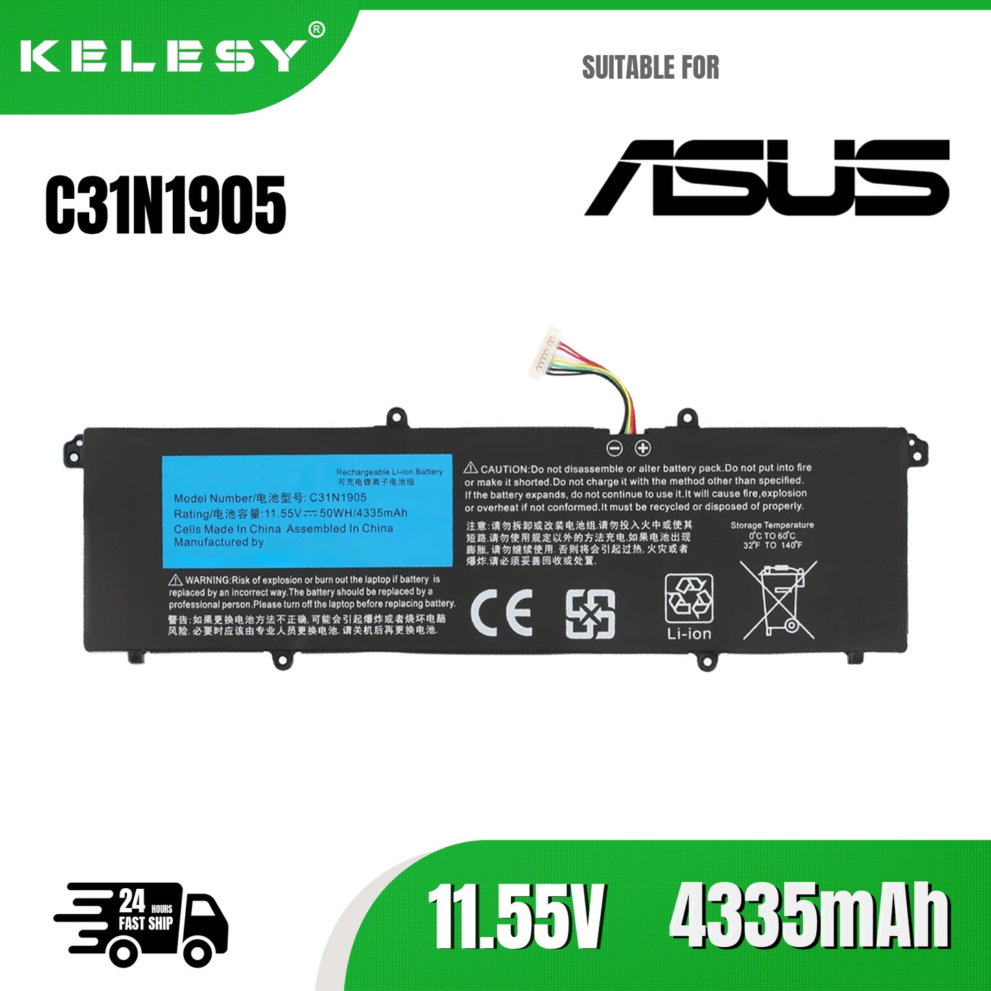 KELESY C31N1905 batería del ordenador portátil para ASUS K533F S433FL S521FA S533FL V533F para VivoBook S14 S433FA-AM035T