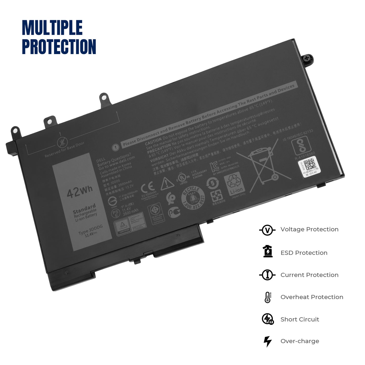 KELESY 3DDDG 93FTF Laptop Battery For Dell Latitude 5280 5288 5480 5490 5590 5491 5591 5495 M3520 M3530 E5280 E5480 11.4V 42Wh