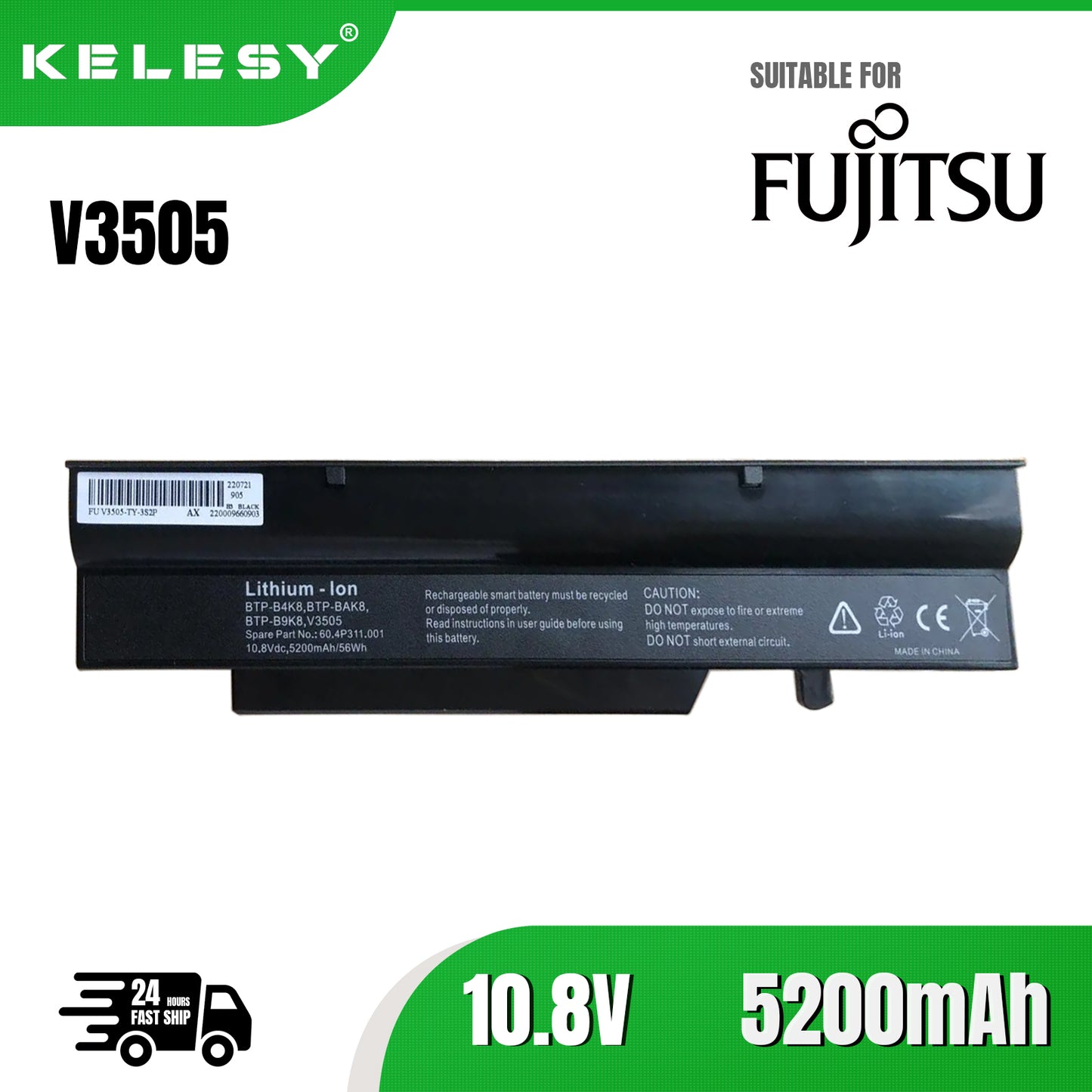 KELESY Batería del ordenador portátil para fujitsu esprimo mobile V6535 V5545 V6545 V6505 Amilo Li2727 Li1718 Li2732 Li1720