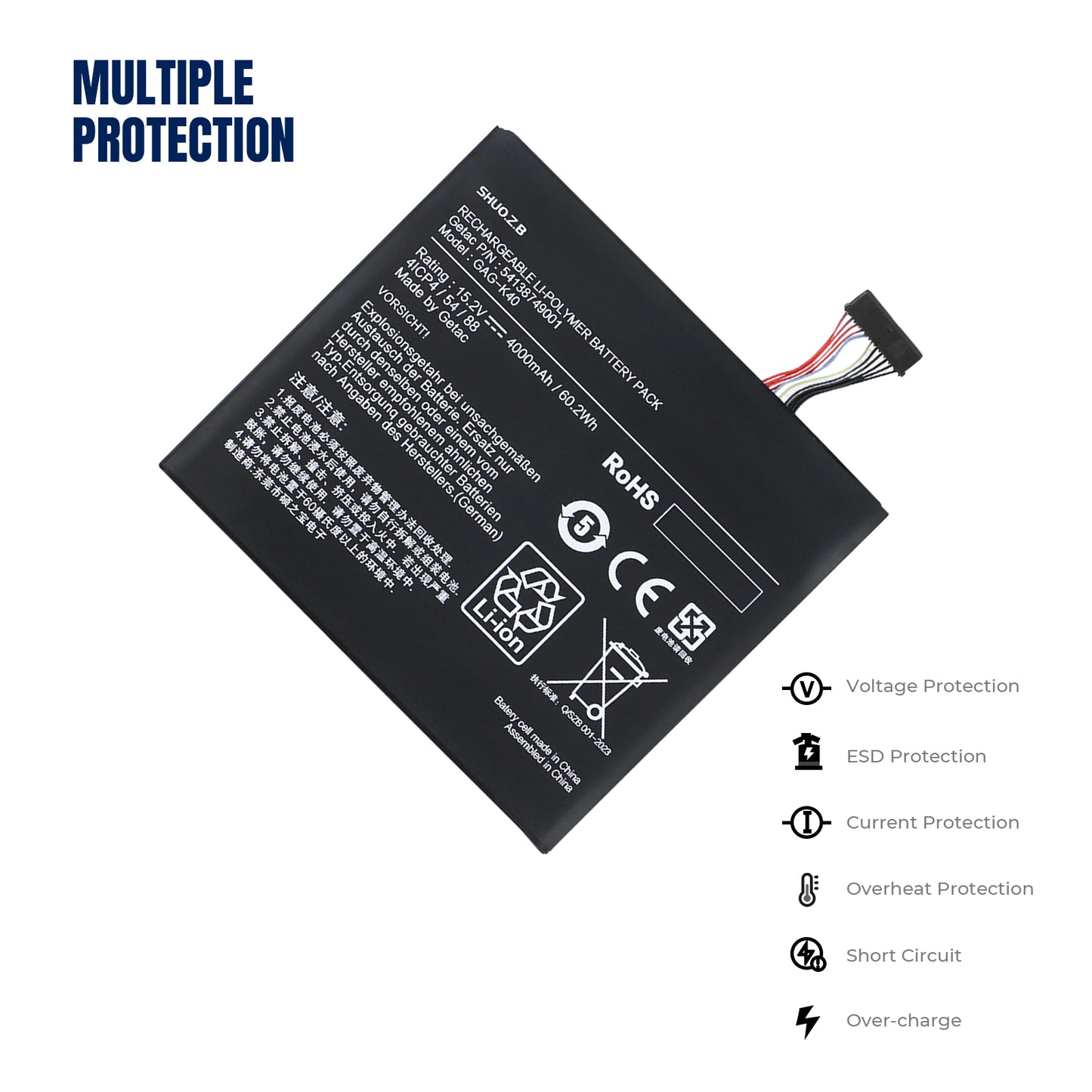 KELESY GAG-K40 541387490001 Battery For Gigabyte G-Style Sereis 27S00-GK400-G20S 4ICP4/54/88 15.2V 4000mAh/60.8Wh