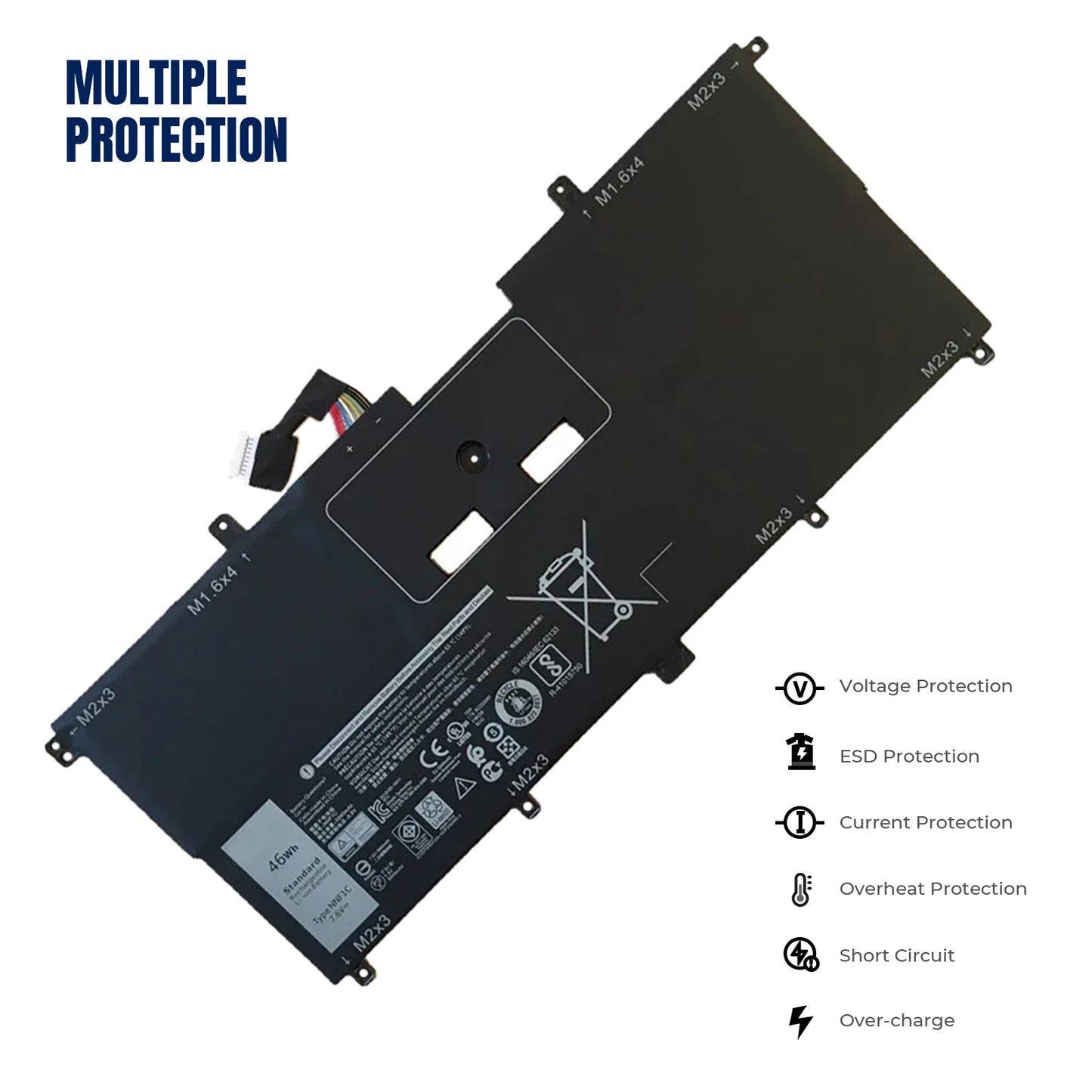 KELESY новый аккумулятор NNF1C HMPFH для ноутбука Dell XPS 13 9365 XPS13-9365-D1805TS,D1605TS N003X9365-D1516FCN NP0V3 P71G001 46WH