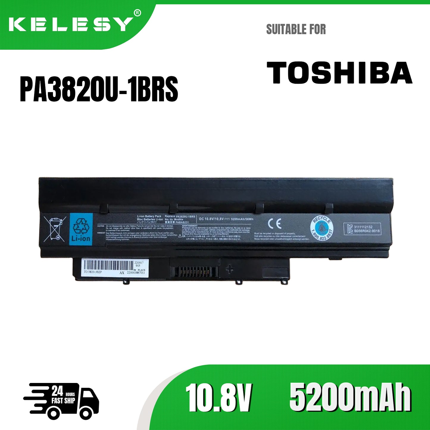 KELESY PA3820U-1BRS PA3820U para Toshiba Mini NB500 NB505 NB525 T230 T235 T235D T215D T210D PA3821U-1BRS PABAS231