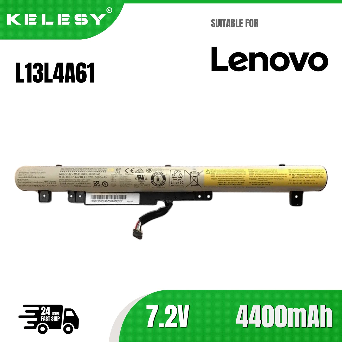 KELESY L13L4A61 Akku für Lenovo IdeaPad Flex2 14 15" Flex 2 2-14 2-14D 2-15 2-15D L13S4A61 L13L4E61 L13M4A61 L13M4E61 32WH