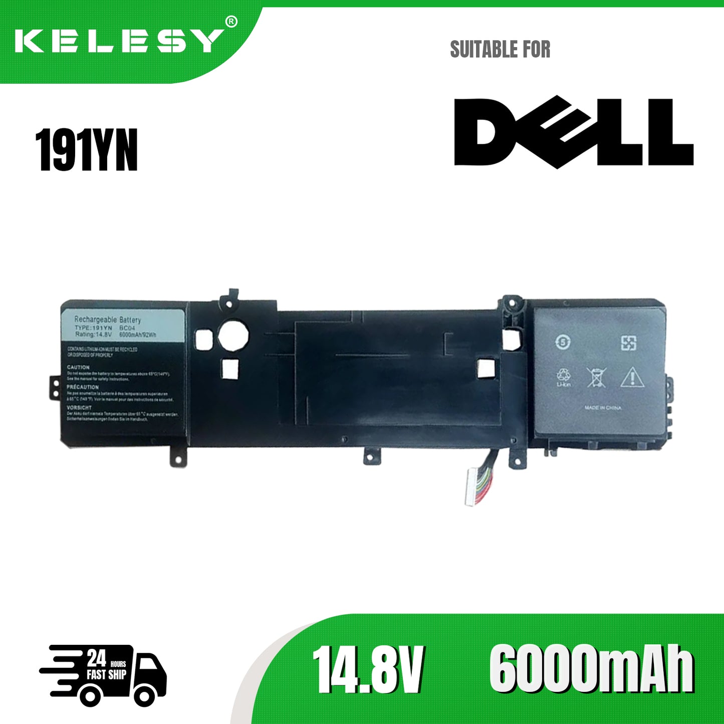 KELESY Batería de ordenador portátil 191YN 410GJ 8NH55 para DELL Alienware 15 R1,15 R2, ALW15ED-1828 2F3W1, ALW15ED-1718, P42F