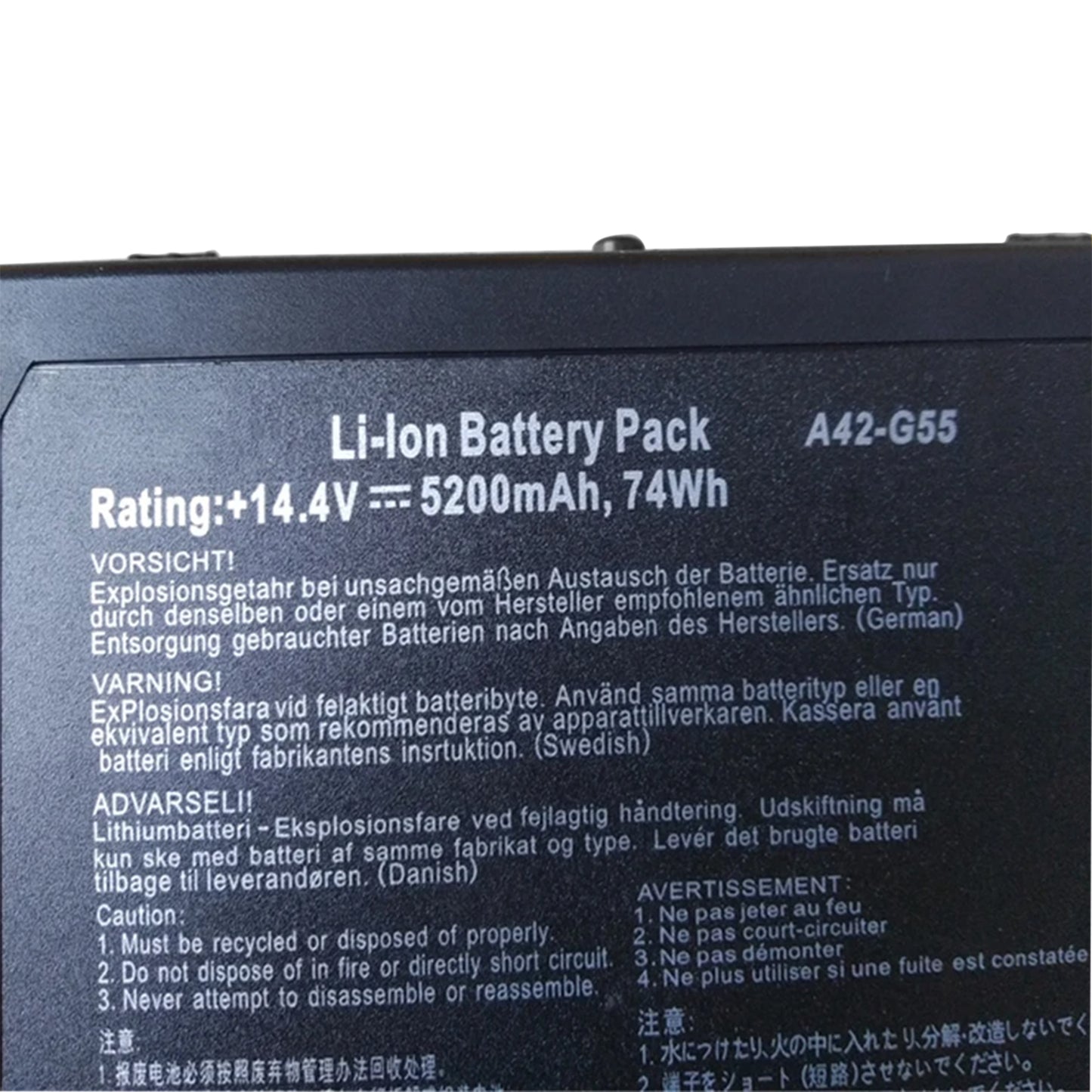 KELESY Batería de A42-G55 14,4 V 74Wh para Asus G55V G55VM G55VW G55VW-S1129V G55VW-ES71 G55VM-DH71