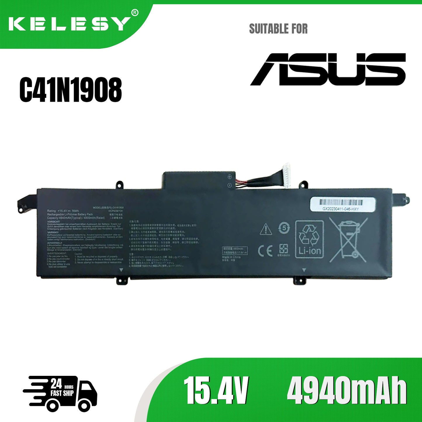 KELESY C41N1908 0B200-03610000 Аккумулятор для ноутбука Asus RoG Zephyrus G14 GA401 GA401II GA401IU GA401IV GA401IH GA401QE GA401QM