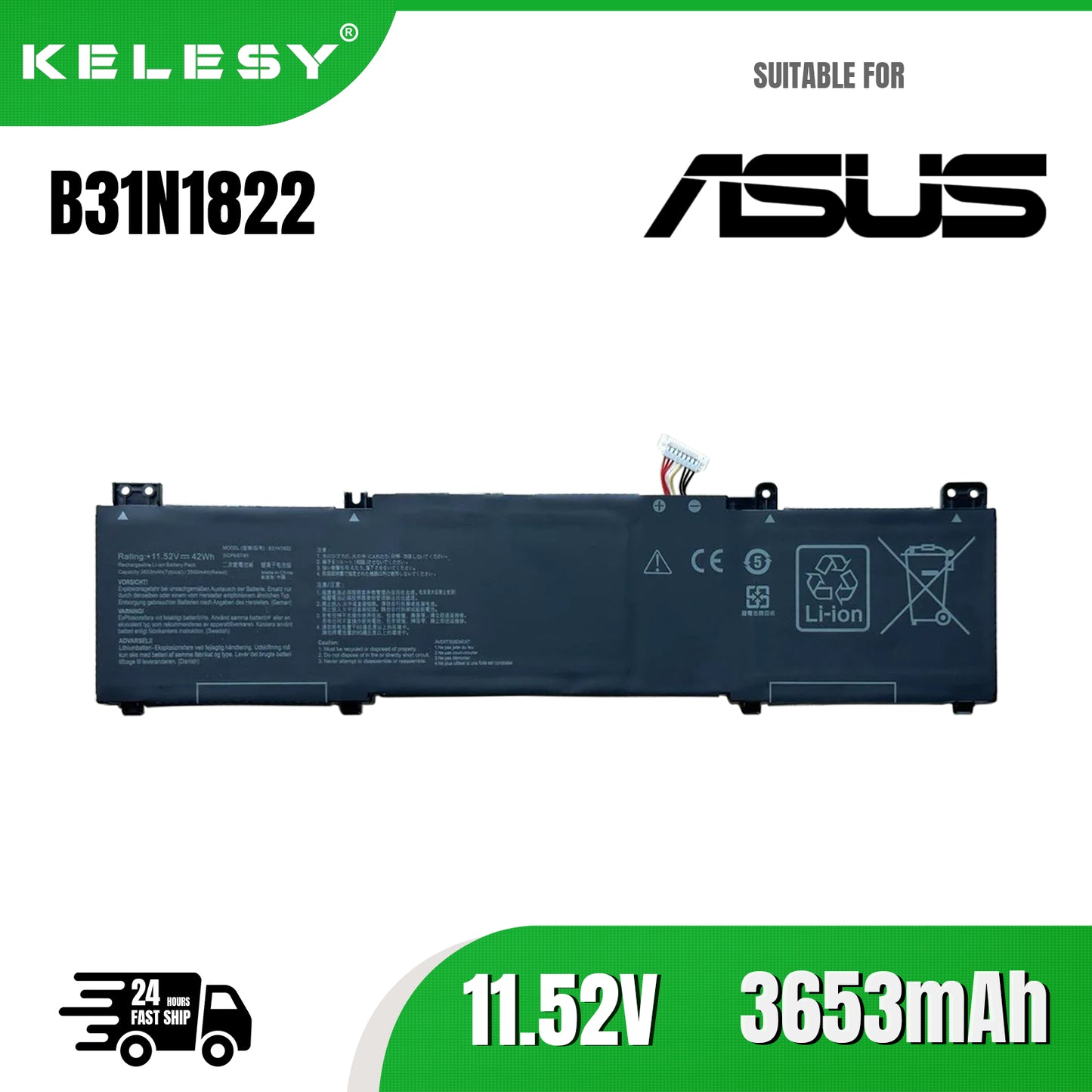 KELESY Batería B31N1822 para ASUS Q406DA-BR5T6 ZenBook Flip 14 UM462D UM462DA