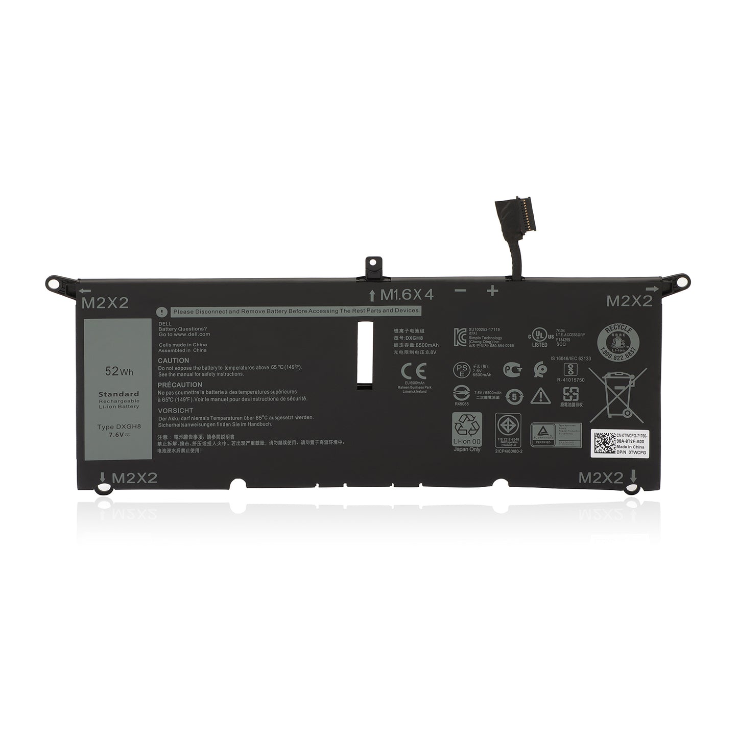 KELESY DXGH8 Battery for Dell XPS 13 9370 9380 2019 Inspiron 13 7390 7391 2-in-1 5390 5391 7490 Latitude 3301 E3301 Vostro 5390