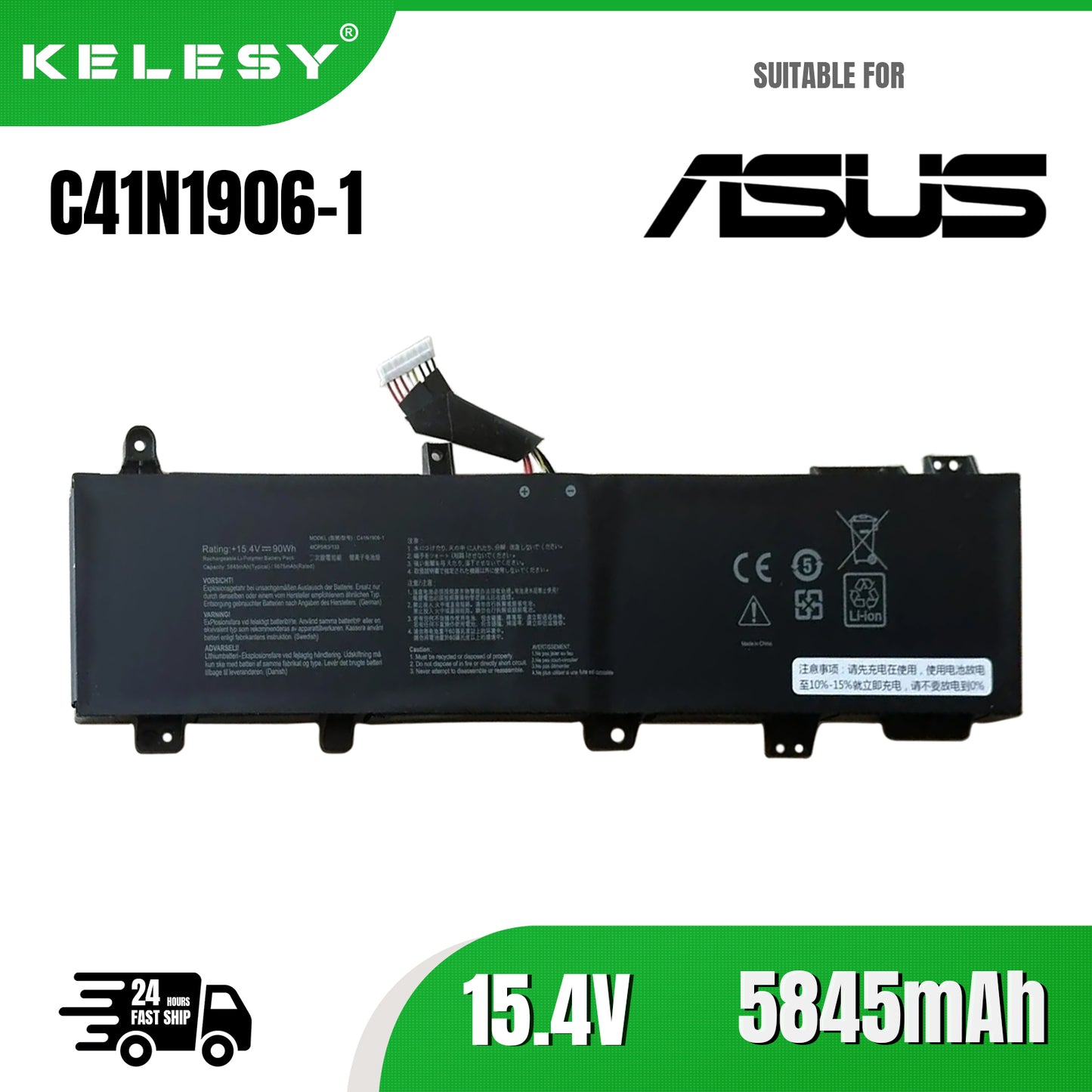 KELESY C41N1906-1 batería del ordenador portátil para Asus VivoBook Flip DW009T DW235T TP301 TP301U TP301UA-DW009R Q304 Q304U