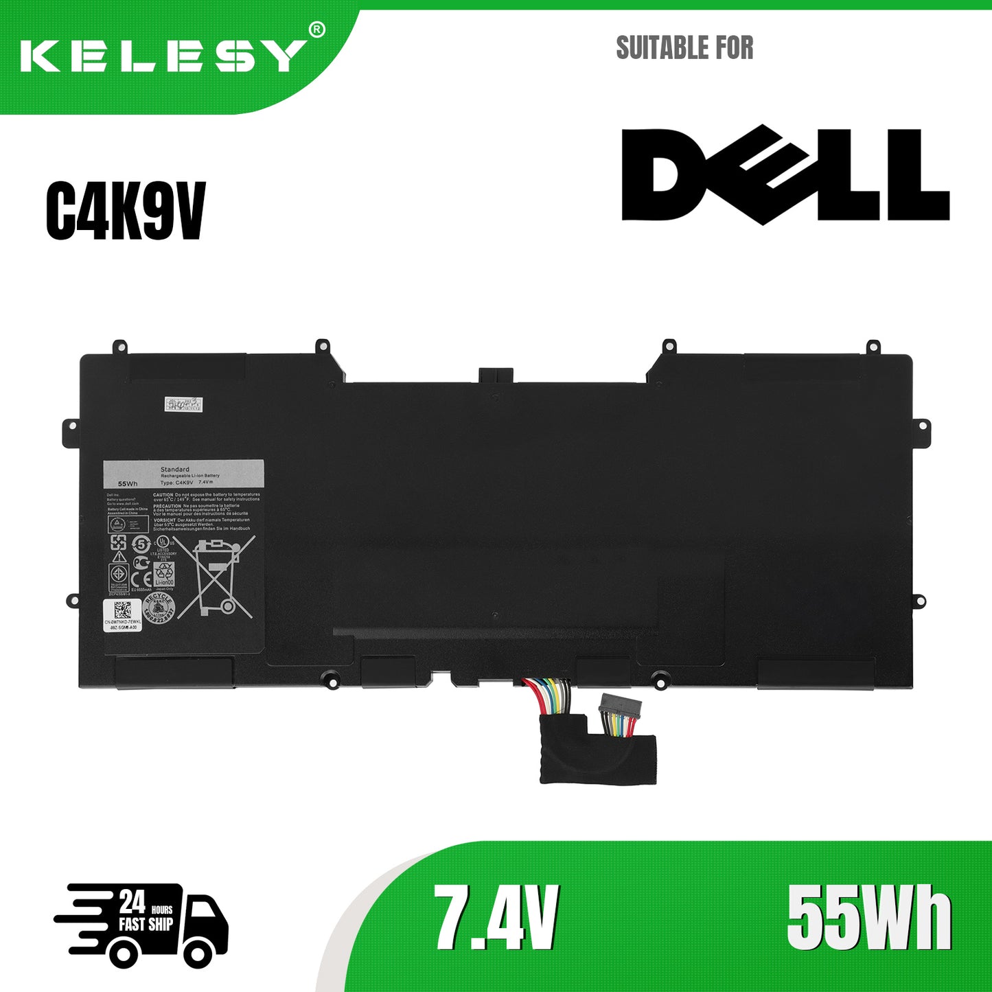 KELESY 55WH C4K9V Laptop Battery for DELL XPS 13 9333 L322X 13-L321X L221x 9Q33 3H76R Y9N00 0Y9N00 489XN PKH18 0PKH18