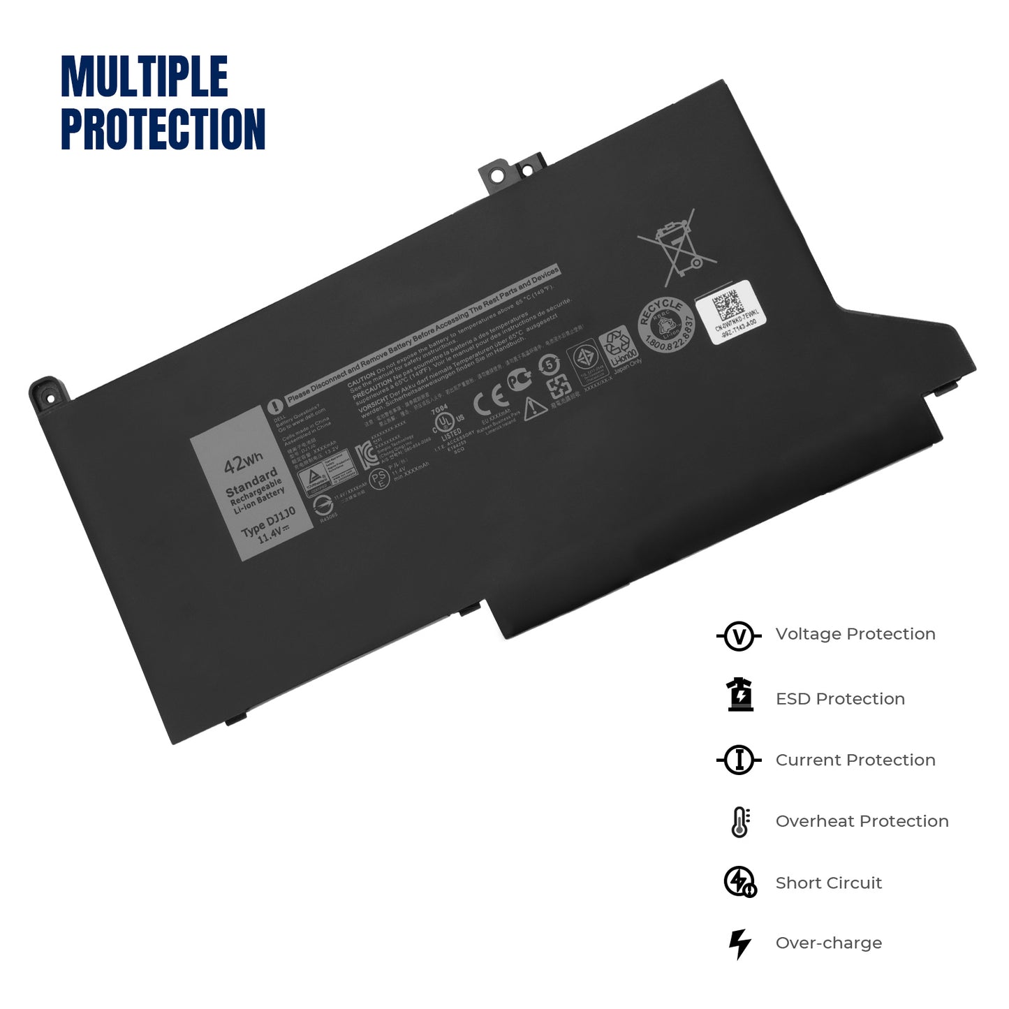 KELESY Schnelle Lieferung Neuer DJ1J0 DJ1JO PGFX4 Laptop-Akku für DELL Latitude 12 7000 7280 7380 7480 Serie Notebook Tablet PC