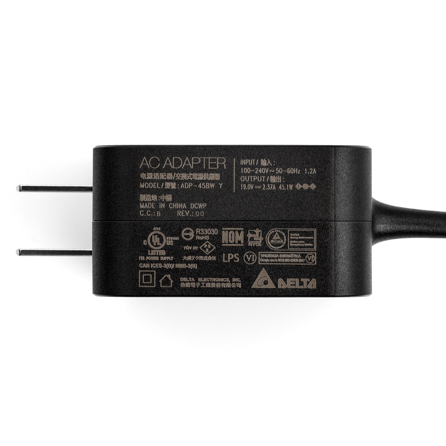 DELTA Laptop AC Adapter for Acer 45W 3.0*1.1 Black Tip, ADP-45BW Y