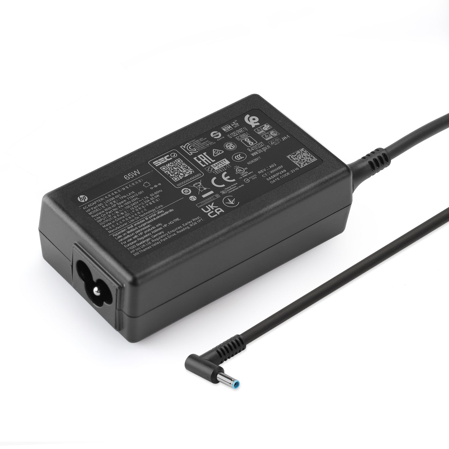 HP Laptop AC Adapter for HP 65W 19.5V/3.33A Blue Tip, PA-1650-20HL(TPN-LA16)