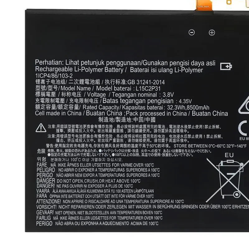 KELESY New L15C2P31 8500mAh Laptop Battery For Lenovo Yoga Book YB1-X91F X91L X91X YB1-X90F YB1-X90L Series Tablet Battery