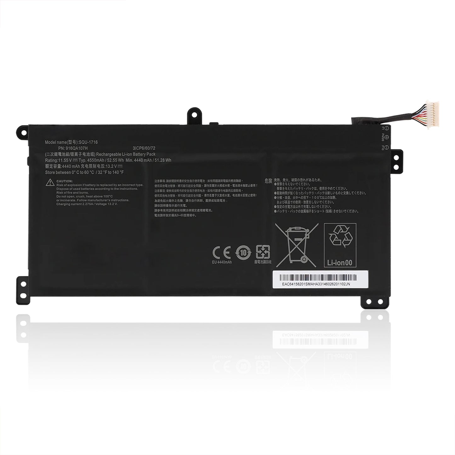 KELESY Batería de SQU-1716 para ordenador portátil, pieza de PC para Hasee KINGBOOK U65A QL9S04 916QA107H 916QA108H 11,55 V