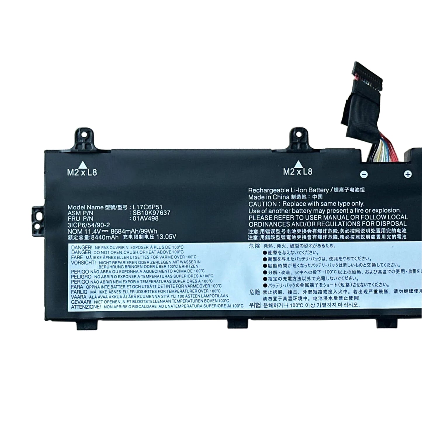 KELESY L17M6P52 L17C6P51 01AV497 01AV498 Battery for Lenovo ThinkPad P72 P73 8684mAh/99WH 11.4V