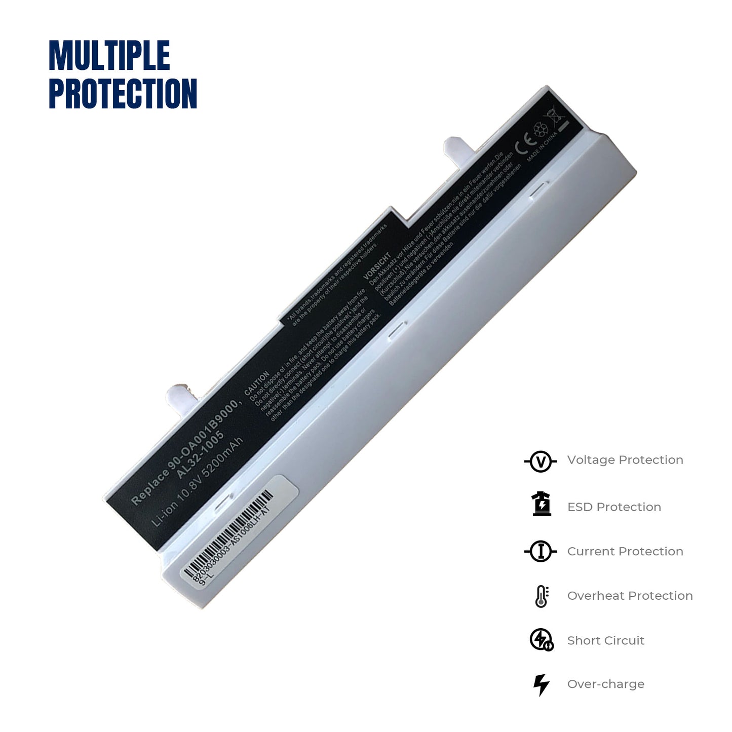 KELESY AL31-1005 de batería blanca, PL31-1005 para Asus Eee PC1005P 1005HA 1005PE