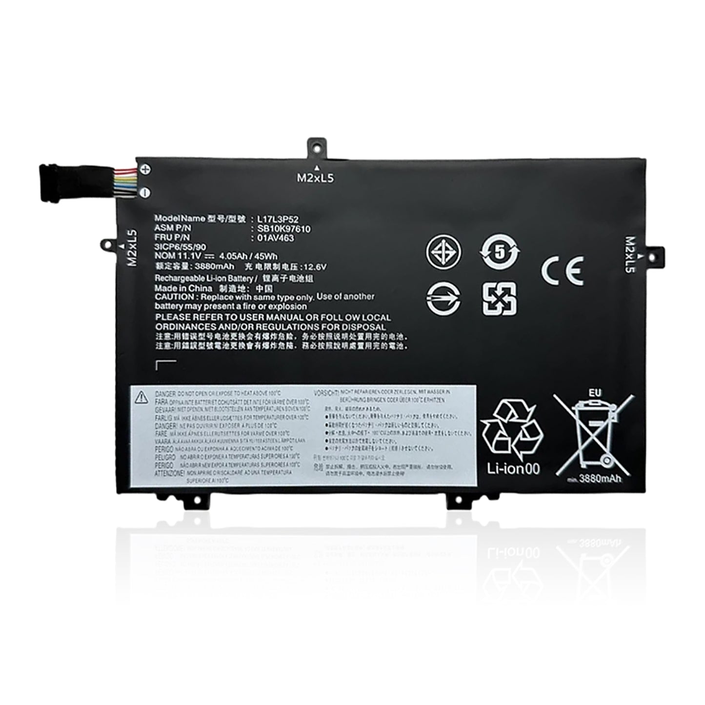 KELESY new L17L3P52 11.1V 45WH Battery For Lenovo ThinkPad L470 L480 E480 E580 L580 L590 Series L17C3P52 01AV466 01AV463