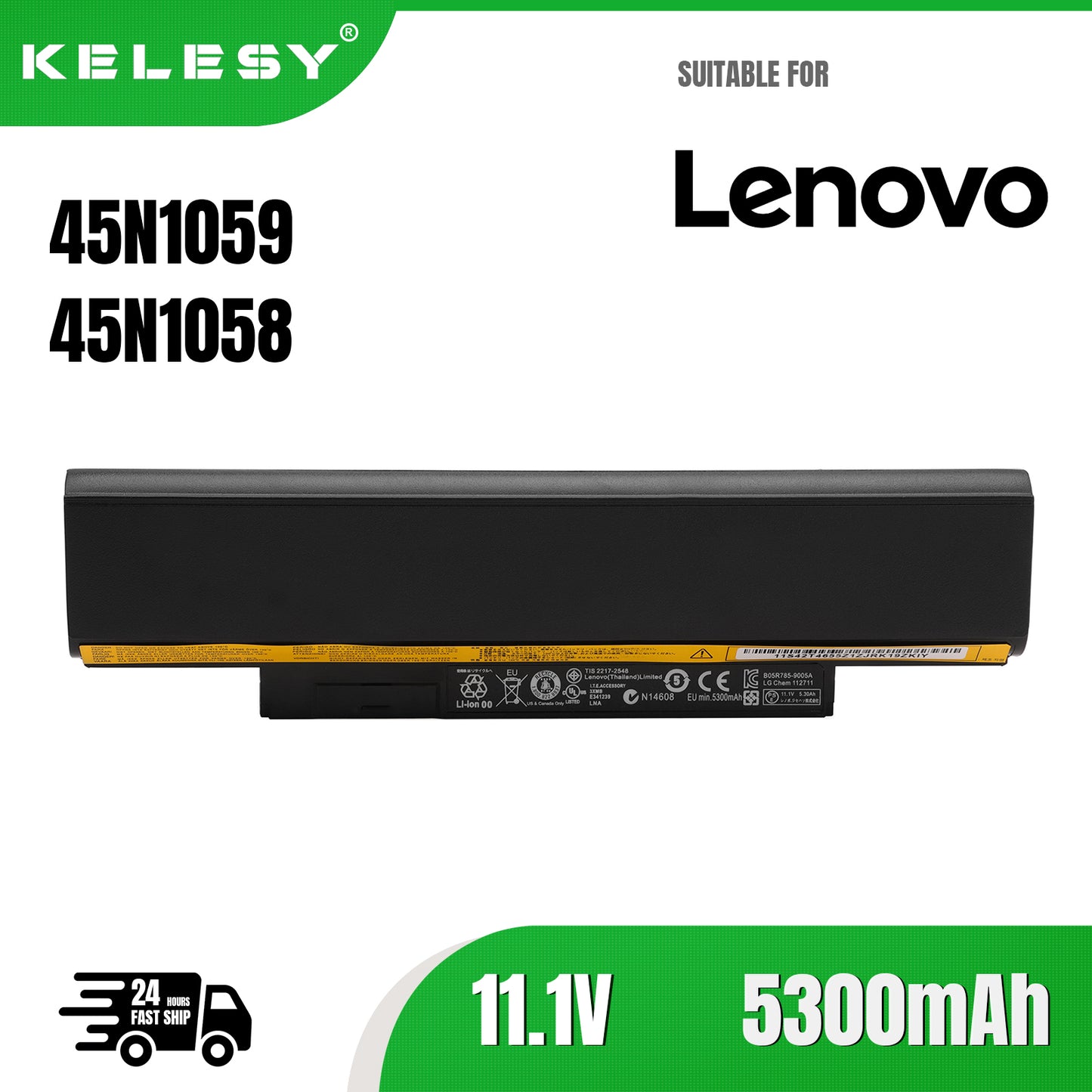 KELESY X121E X130E Battery for Lenovo ThinkPad E120 E125 E130 E135 E145 E320 E325 E330 E335 L330 45N1058 45N1059 X131E X140E