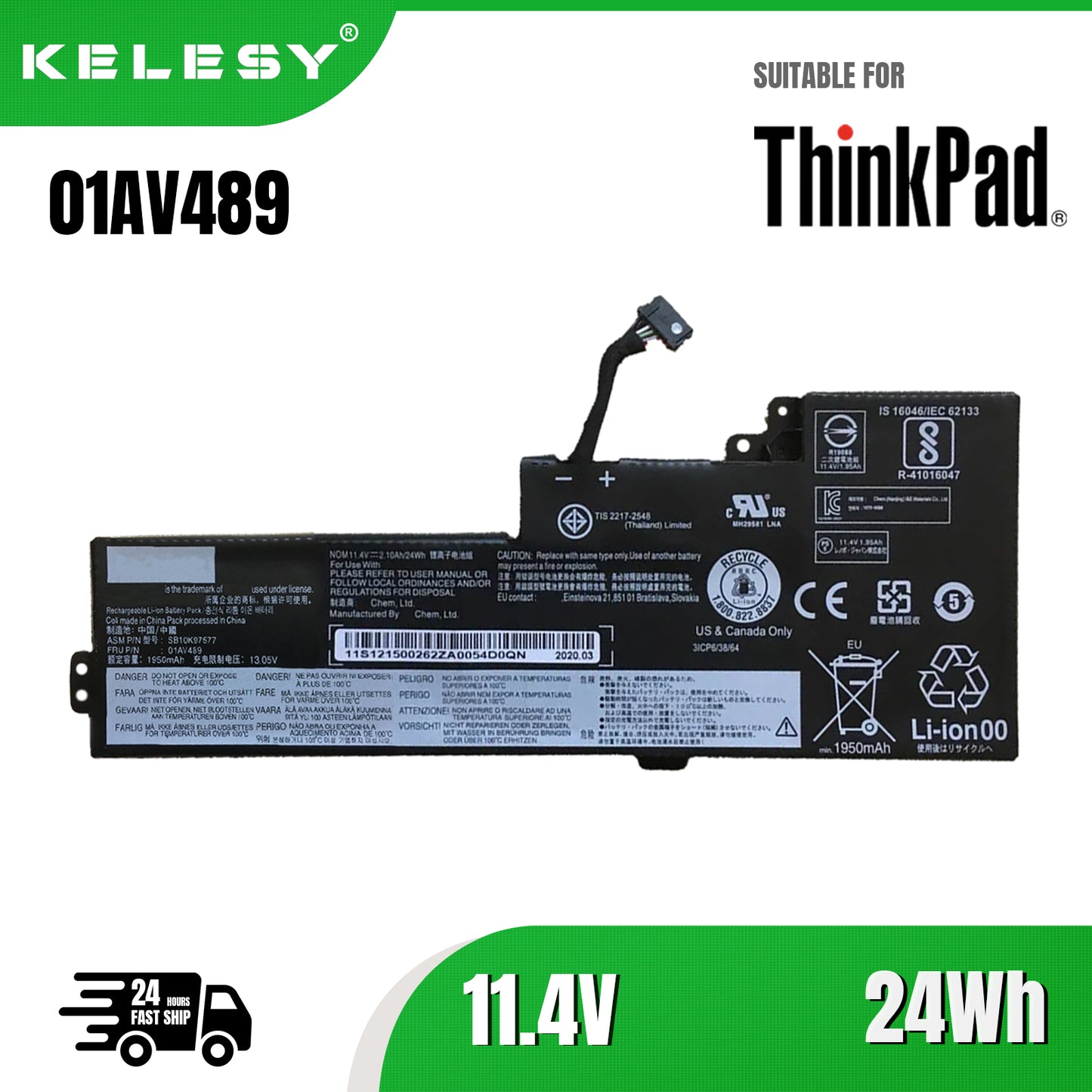 KELESY 01AV489 T470 T480 batería del ordenador portátil para Lenovo ThinkPad A475 A485 TP25 serie 01AV421 01AV420 SB10K97578