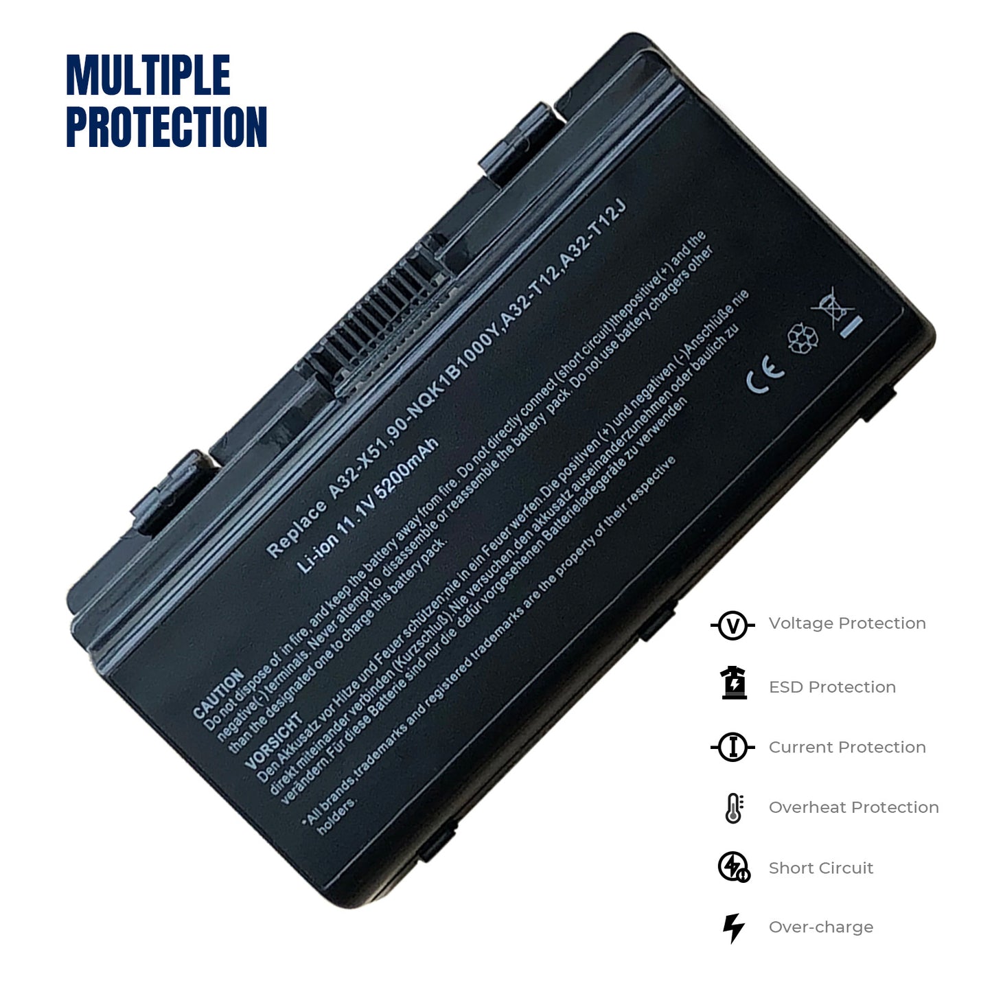 KELESY Batería de ordenador portátil A32-T12 90-NQK1B1000Y, A32-X51 para Asus T12, T12C, T12Er, T12Fg, T12Jg, T12Mg, T12Ug