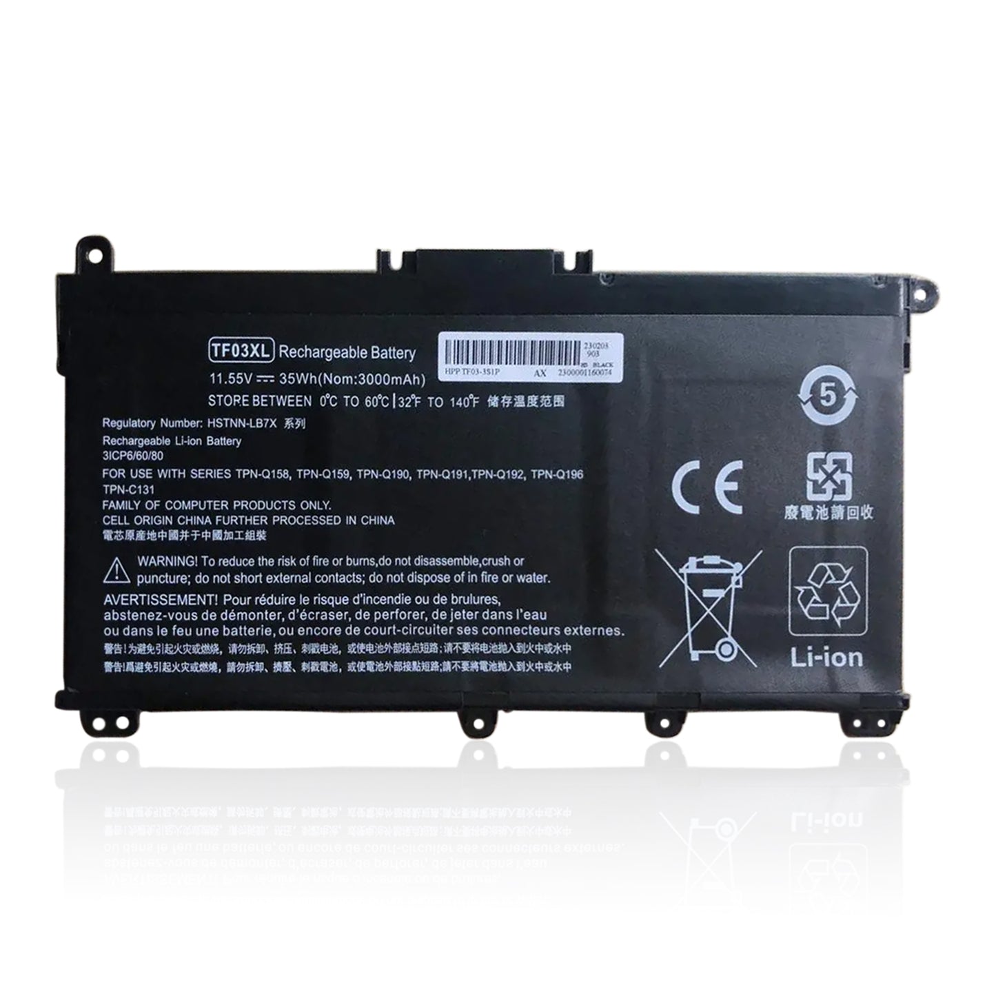KELESY TF03XL Battery For HP 14-bp080nd 14-bf 15-CC TPN-Q188 Q189 Q190 Q191 Q192 Q201 HSTNN-LB7X HSTNN-LB7J 920070-855 11.55V