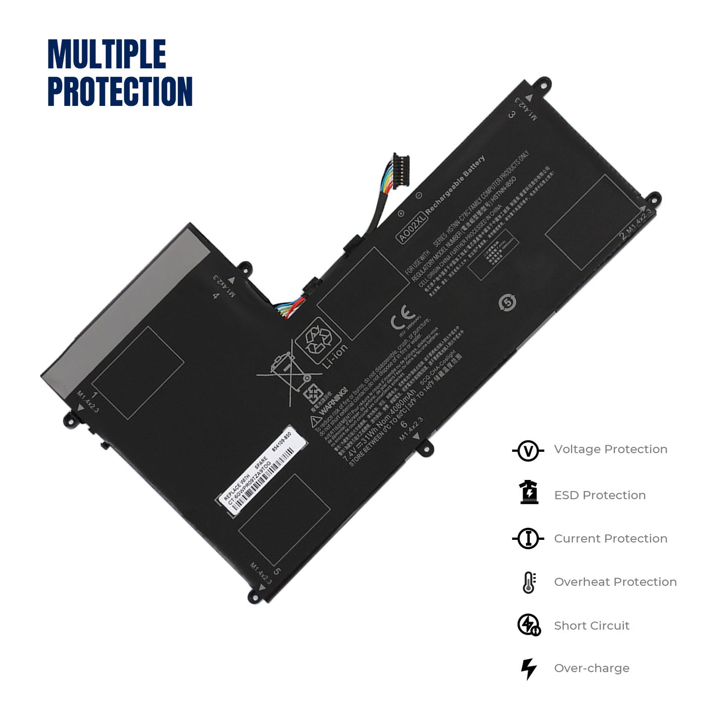 Аккумулятор KELESY AO02XL для HP ElitePad 1000 G2 серии HSTNN-LB5O HSTNN-C78C HSTNN-IB5Q 728250-1C1 728558-005 728250-421 A002XL
