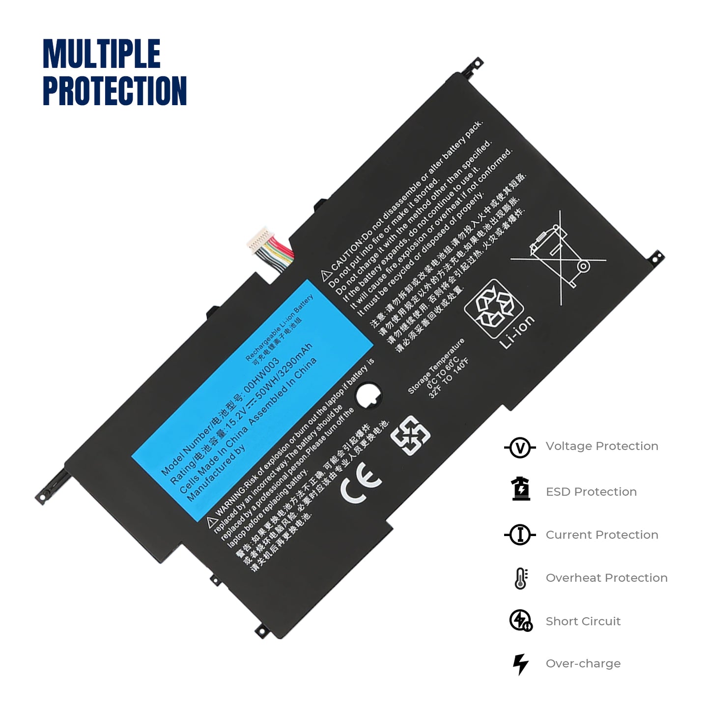 KELESY Batería de ordenador portátil 00HW003 SB10F46440 45N1700 para Lenovo ThinkPad X1 Carbon Gen3 2015 X1 Carbon 2014 Gen2