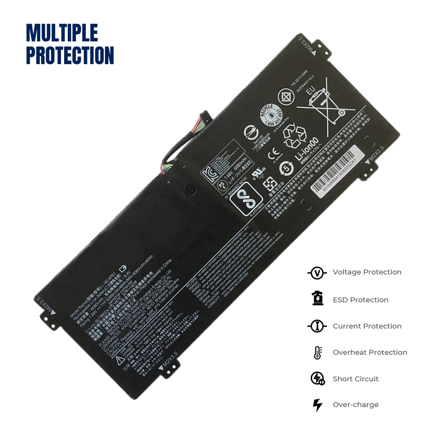 KELESY L16C4PB1 L16M4PB1 L16L4PB1 Аккумулятор для ноутбука Lenovo IdeaPad 720S-13ARR,720S-13IKB,YOGA 730-13IKB,13IWL 2ICP4/43/110-2