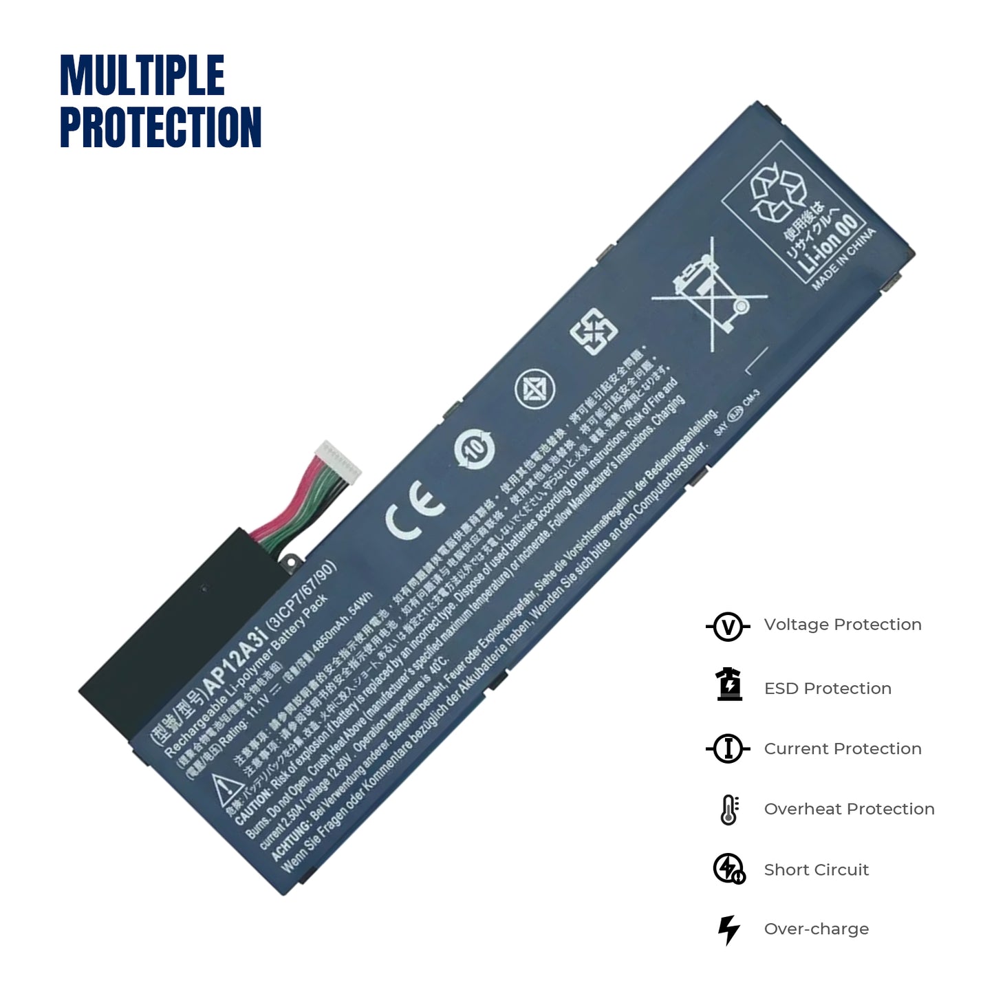Аккумулятор KELESY Ap12a3i для ноутбука Acer Aspire Timeline M3 Series Ultra U M3-581tg M5-481tg M3-481tg Kt.00303.002 Bt.00304.011