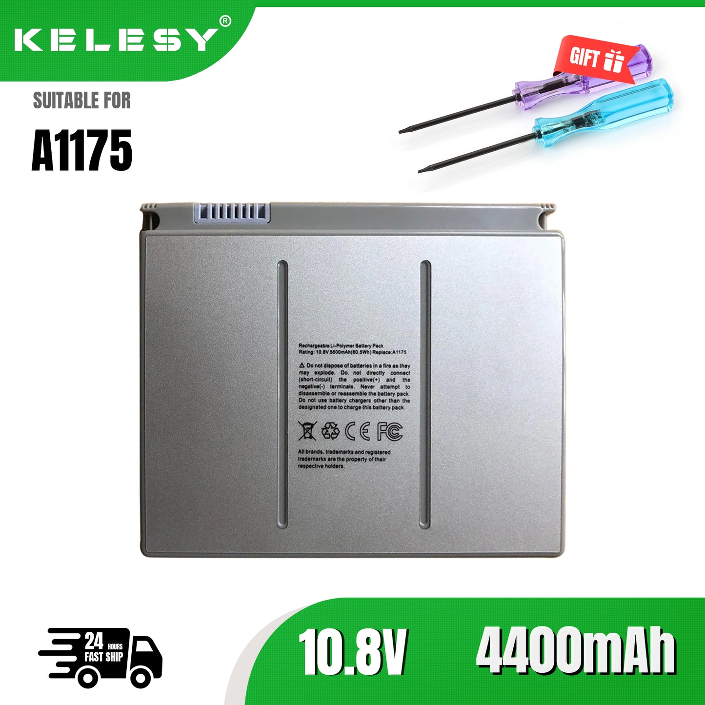 KELESY Batería de 5200mAh para portátil Apple MacBook Pro de 15 pulgadas, A1150, A1211, A1226, A1260, MA463, MA464, MA600