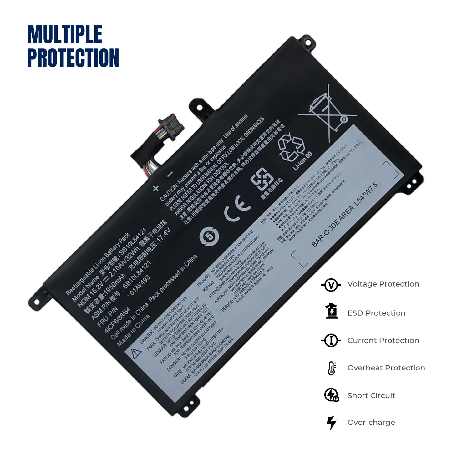 KELESY 32Wh 01AV493 Laptop Battery For Lenovo Thinkpad T570 T580 P51S P52S Series SB10L84121 SB10L84122 SB10L84123