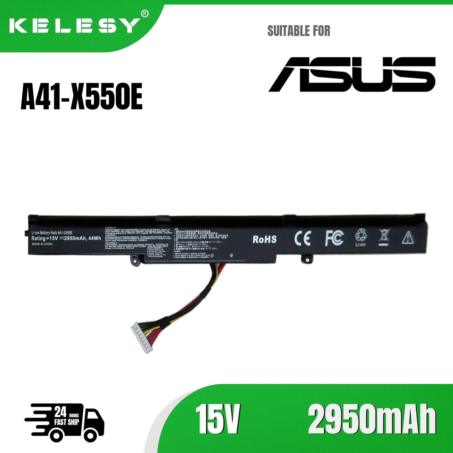 Аккумулятор KELESY A41-X550E для ноутбука ASUS X450 X450E X450J X450JF X751M X751MA X751L X750JA A450J A450JF A450E