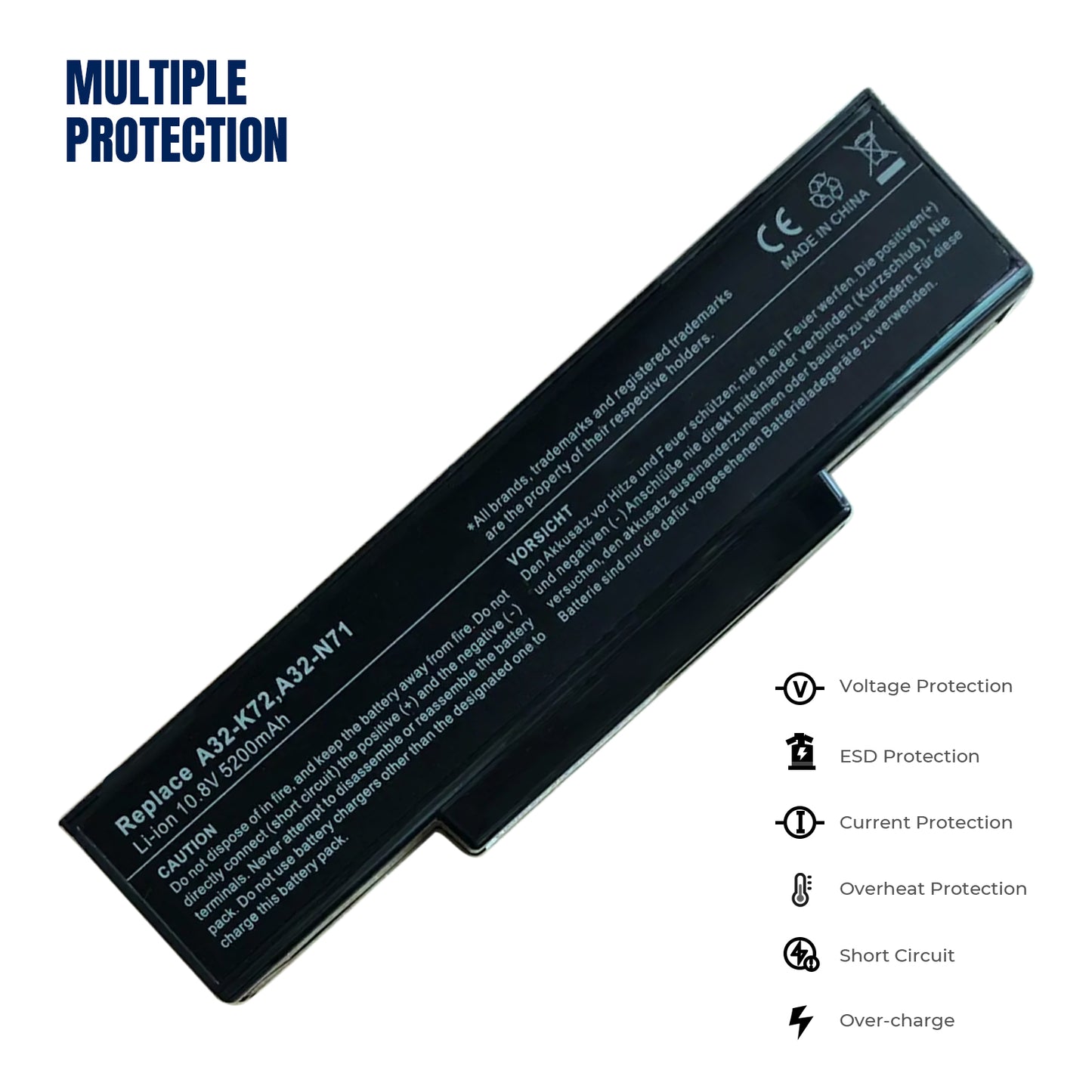 KELESY Laptop Battery For Asus A32-N71 A32-K72 K72 K72F K72D K72DR K73 K73SV K73S K73E N73SV X72 X73 N71