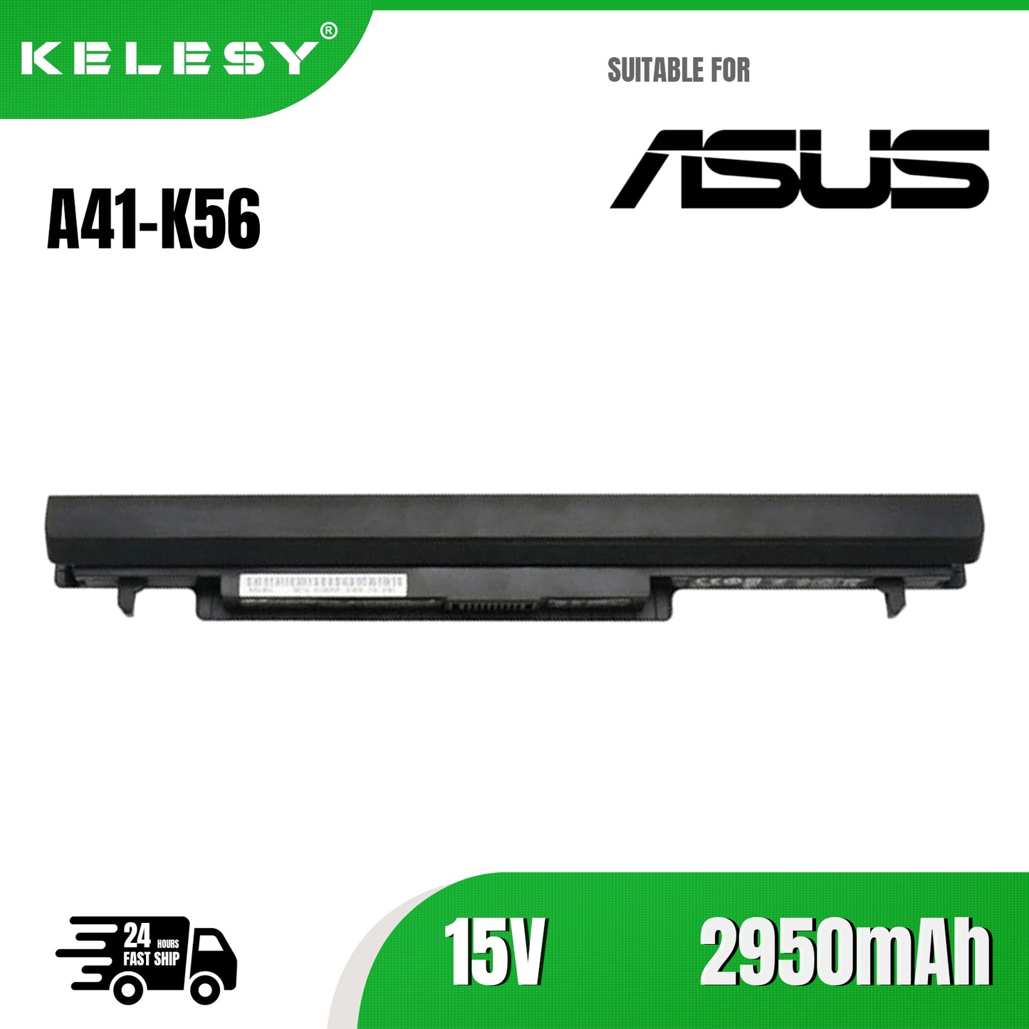 KELESY A41-K56 Laptop Battery for ASUS A46C E46C S46C S56 S56C K46 K46C K46CM K56 K56C S550 S550C A32-K56 A31-K56 A42-K56 15.0V