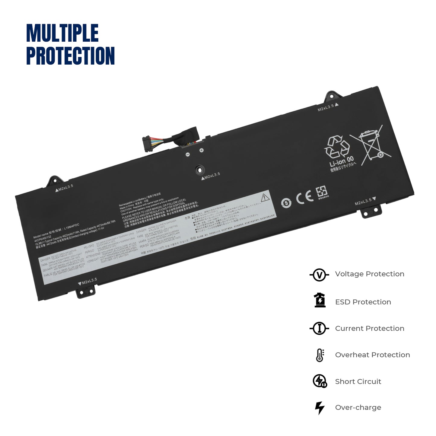 KELESY L19C4PDC Laptop Battery For Lenovo Ideapad Yoga 7-14ITL5 7-15ITL5 Series 5B10Z26482 L19M4PDC L19C4PDC 15.36V 4622mAh