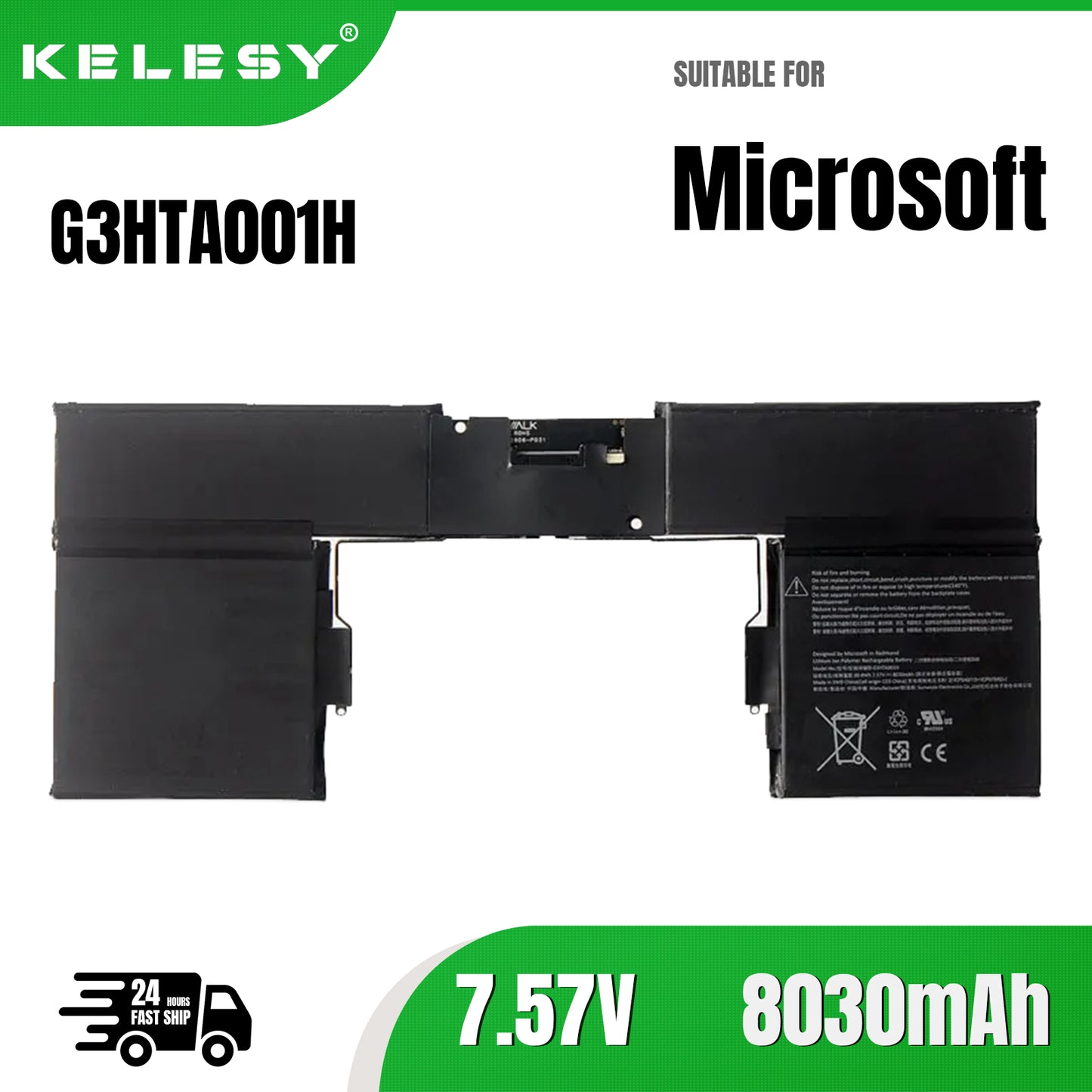 KELESY G3HTA001H 93HTA001H Keyboard Battery for Microsoft Surface Book 1785 Enhanced Edition Tablet 7.57V 8030mAh 60.8Wh