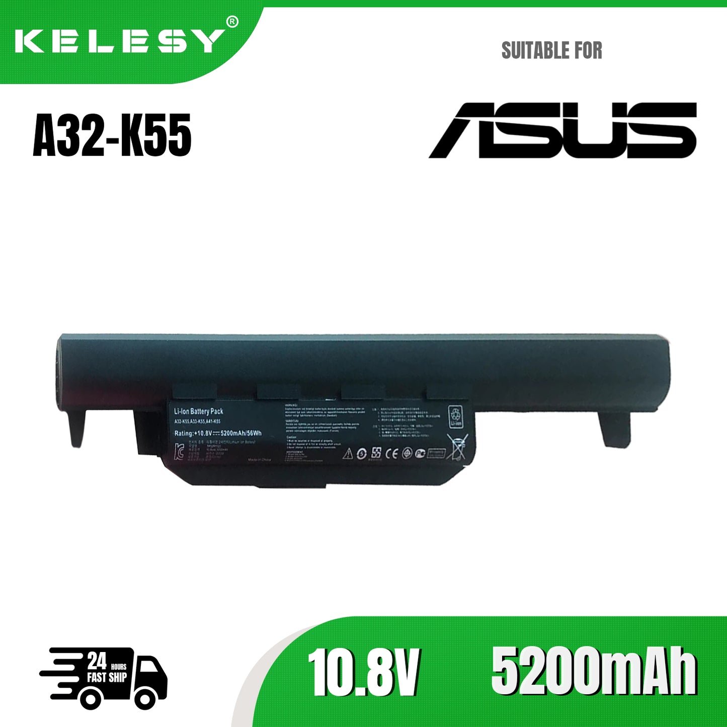 KELESY A32-K55 de batería para ordenador portátil, accesorio para Asus X75A, X75V, X75VD, X45VD, X45V, X45U, X45C, X45A, U57VM