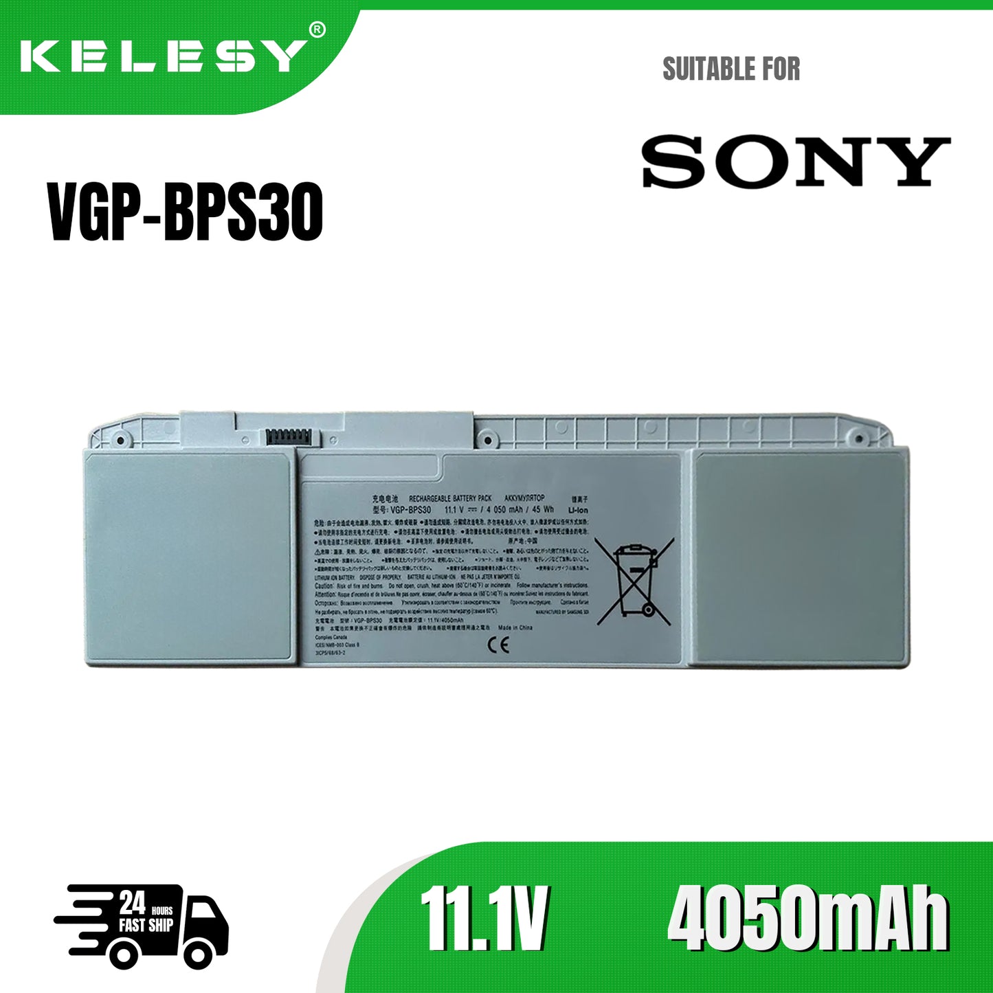 KELESY Batería Original para ordenador portátil SONY VAIO T11 T13, VGP-BPS30, SVT-11, 11,1 V, 4050MAH, 45WH, BPS30, nuevo