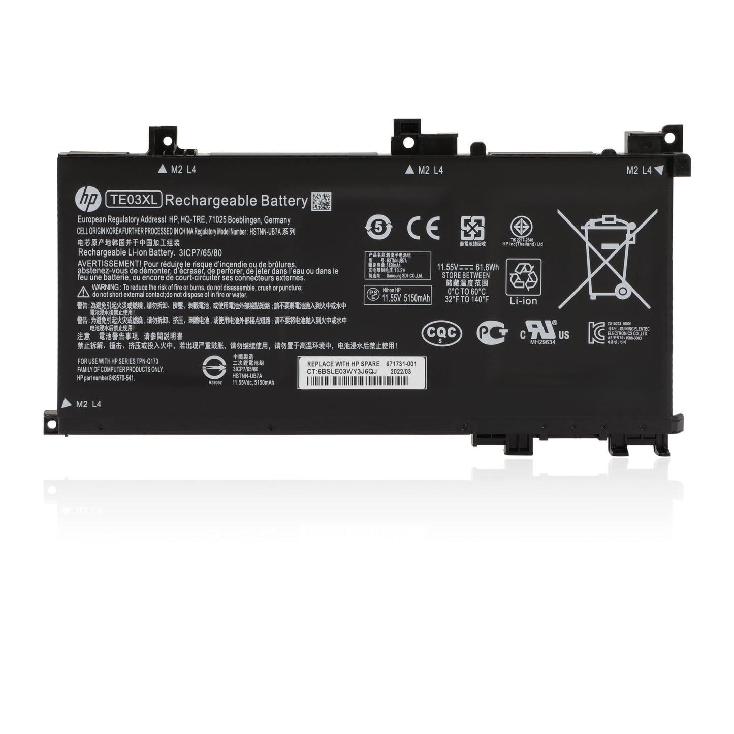 KELESY New TE03XL Battery For HP OMEN 15-bc011TX 15-bc012TX 15-bc013TX 15-AX015TX AX017TX TPN-Q173 HSTNN-UB7A 849910-850