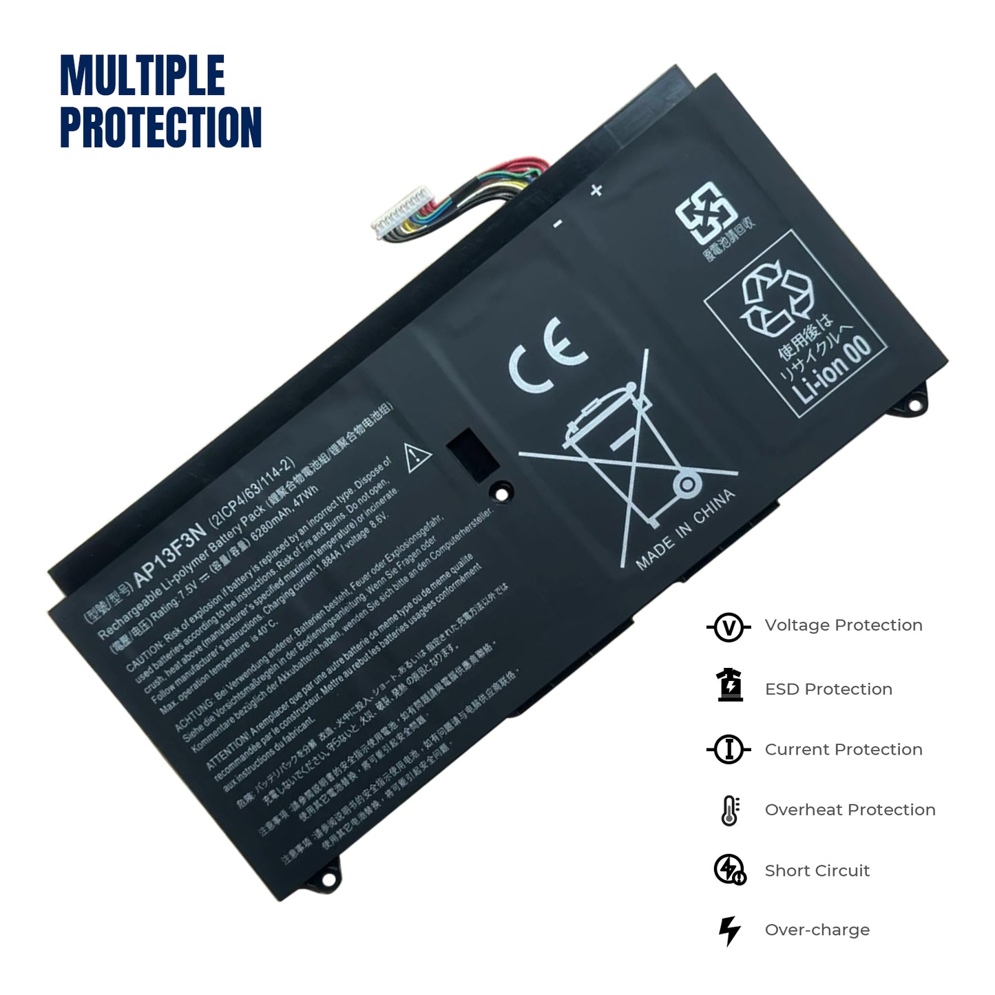 KELESY AP13F3N 2ICP4/63/114-2 Laptop Battery For Acer Aspire S7-392 S7-392-9890 S7-391-6822 Ultrabook 7.5V 6280mAh